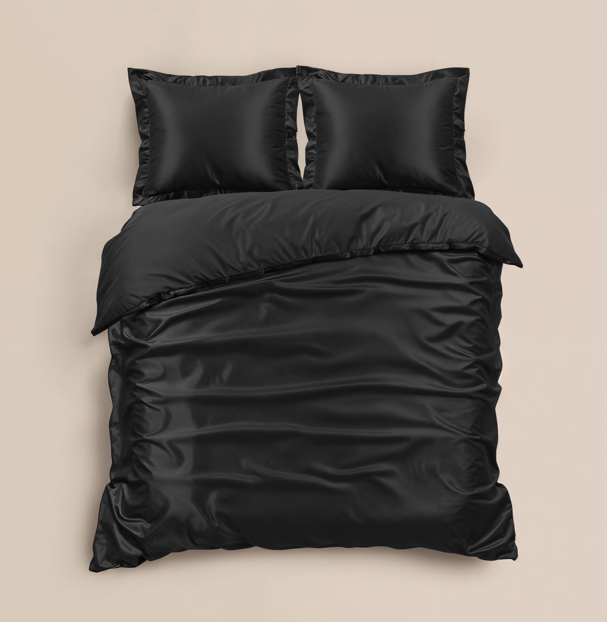 Glossy Zwart Dekbedovertrek