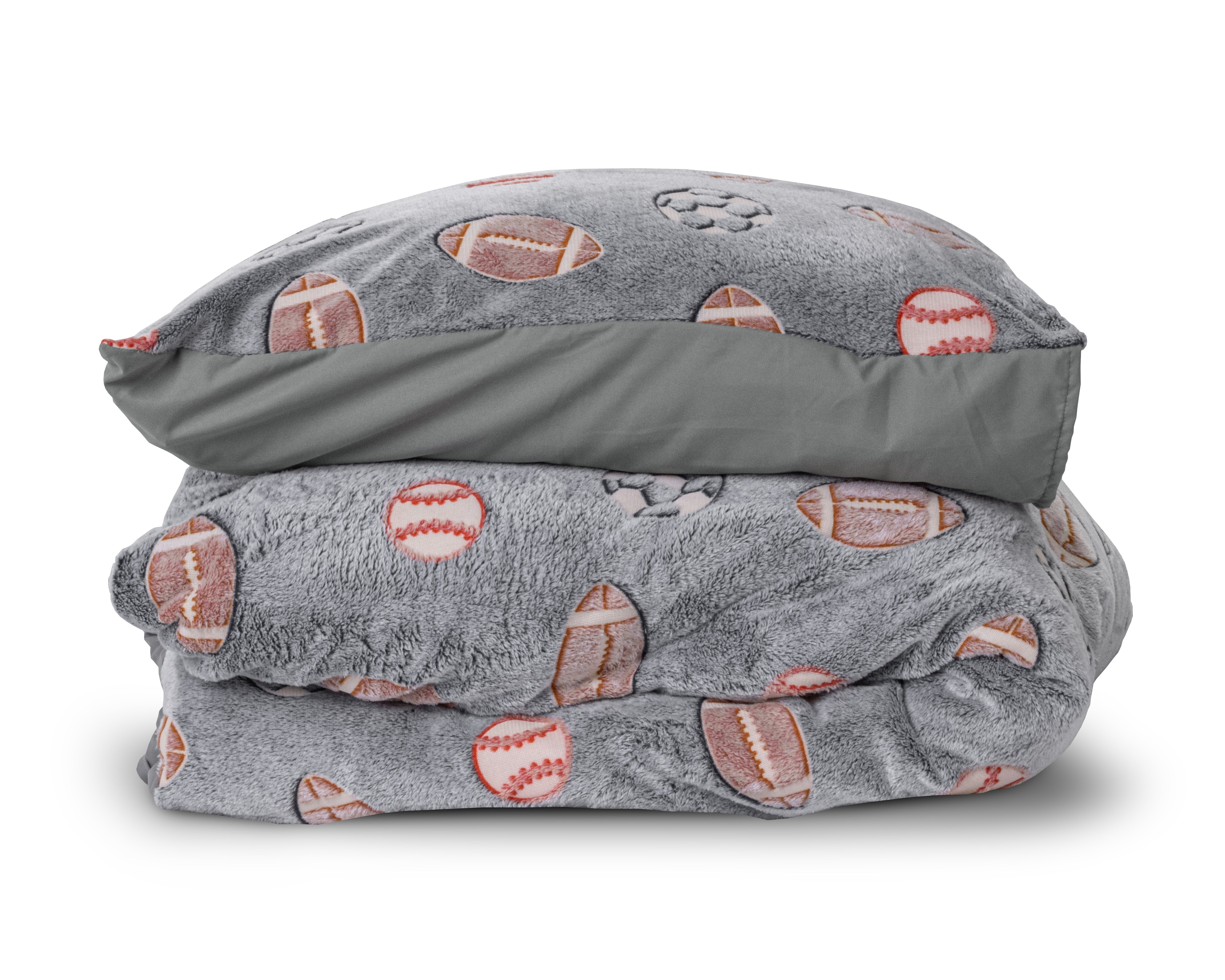 Glow in the dark Duvet Cover Sport Gray - Luminous - Super soft teddy fleece - Sleep wonderfully