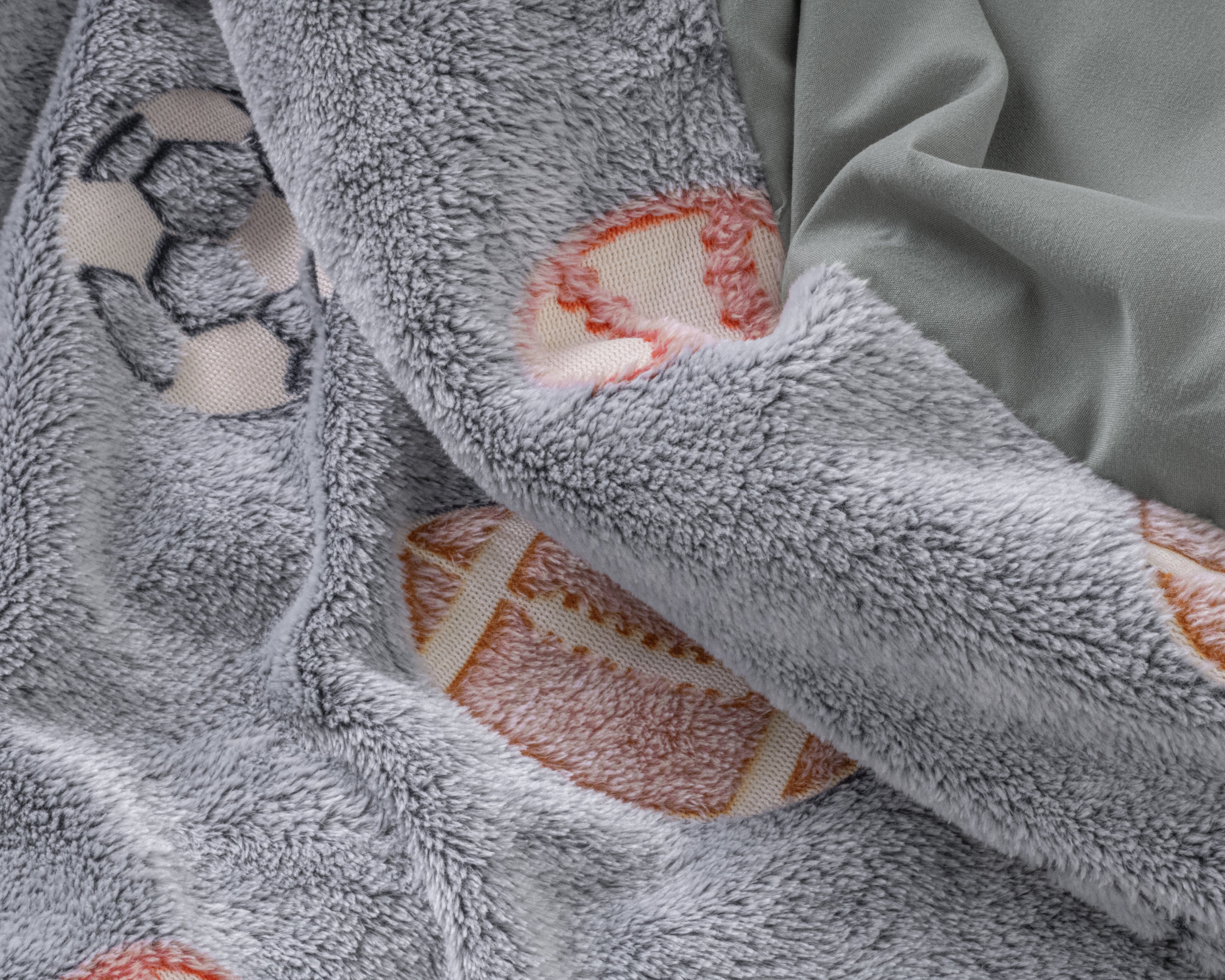 Glow in the dark Duvet Cover Sport Gray - Luminous - Super soft teddy fleece - Sleep wonderfully