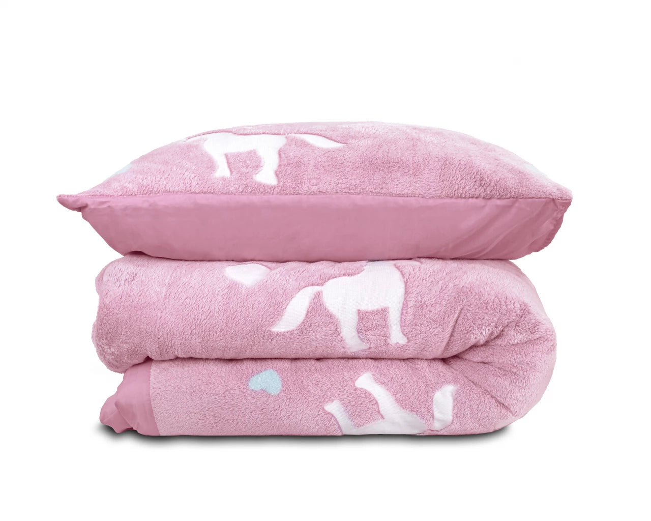 Glow in the dark Dekbedovertrek Unicorn Roze 140 x 200/220 - Lichtgevend - Super zacht teddy fleece - Heerlijk slapen