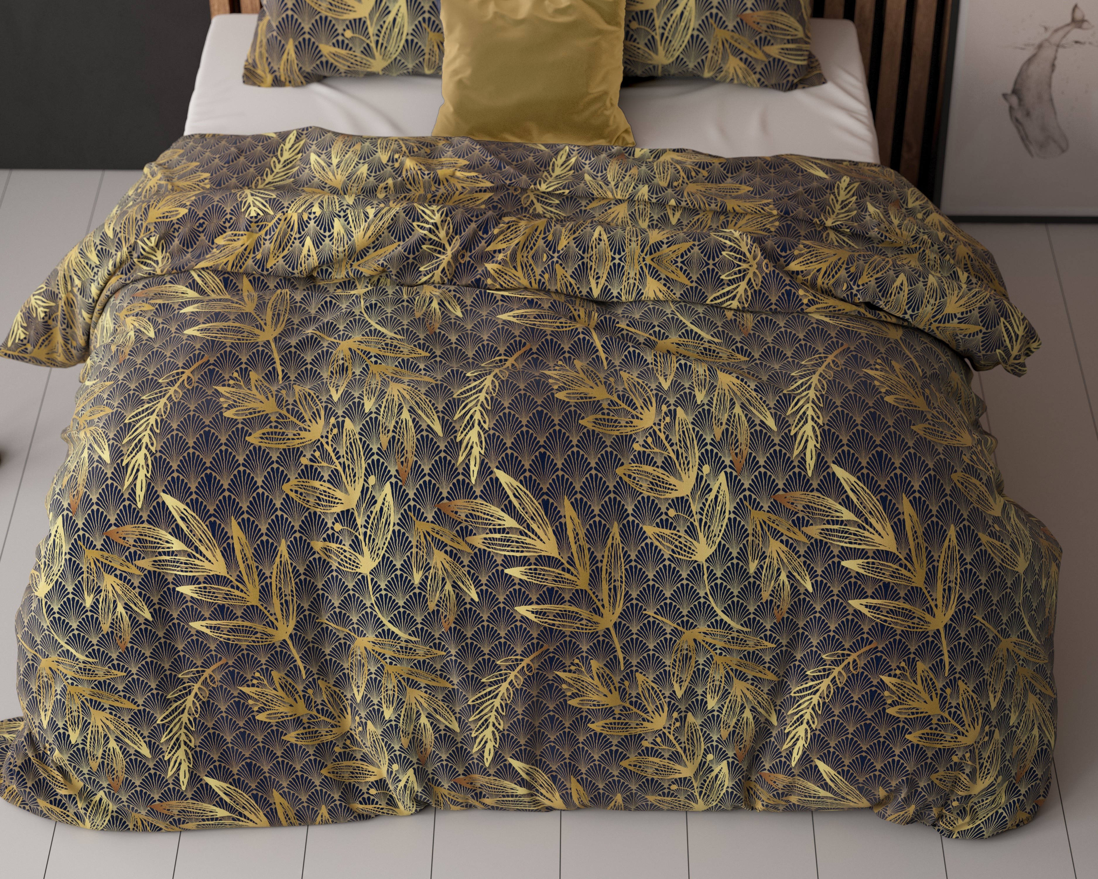 Gold Rush Dekbedovertrek Goud - Katoen geweven - Strijkvrij - Leuke prints