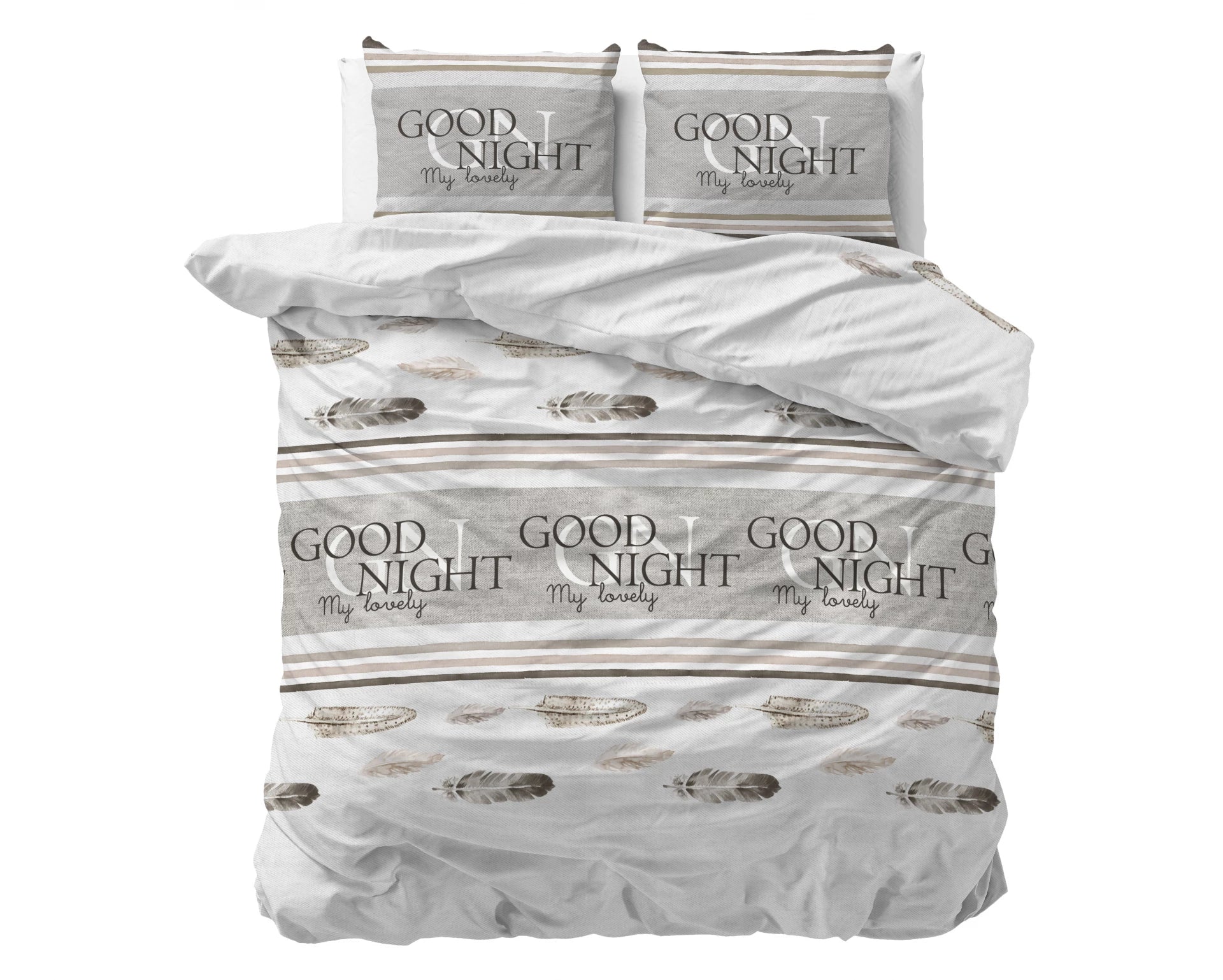 Good Night Dekbedovertrek Wit - Heerlijk warm - Leuke prints - Comfortabel zacht