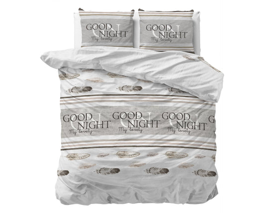 Good Night Dekbedovertrek Wit - Heerlijk warm - Leuke prints - Comfortabel zacht