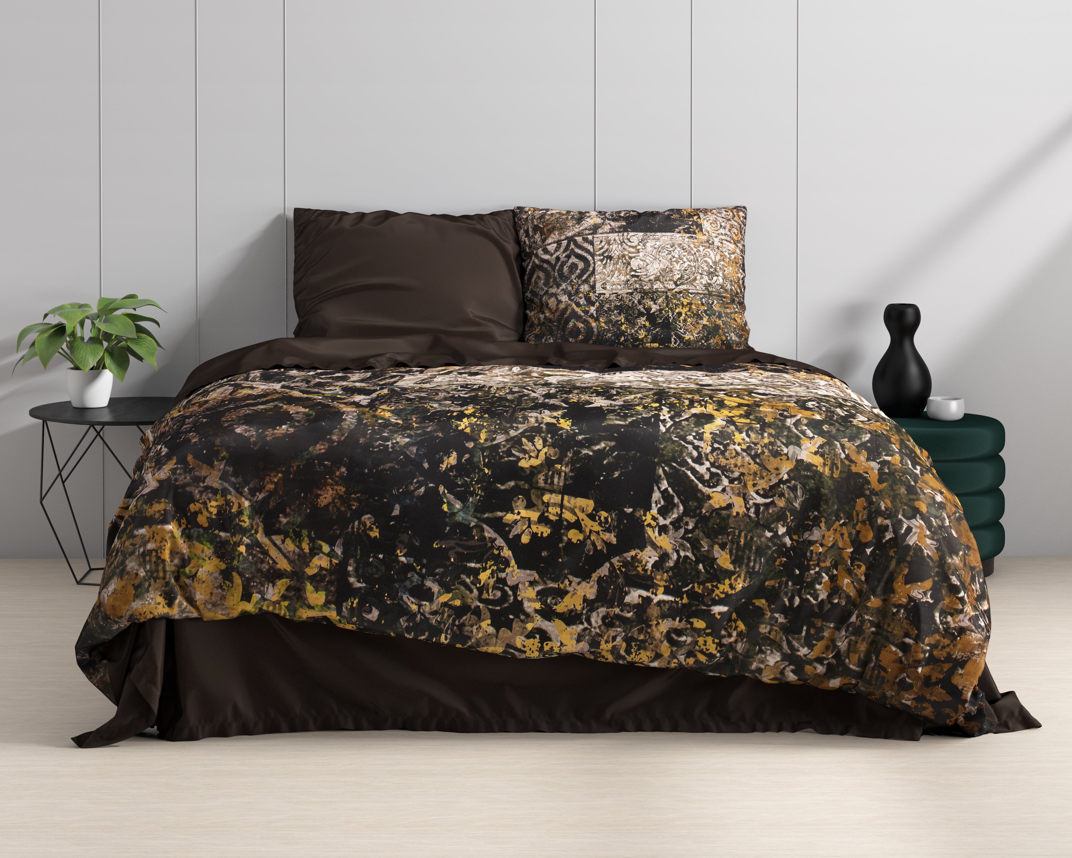 Granite Black Dekbedovertrek - Luxe Satijn - Hoge kwaliteit - Trendy prints