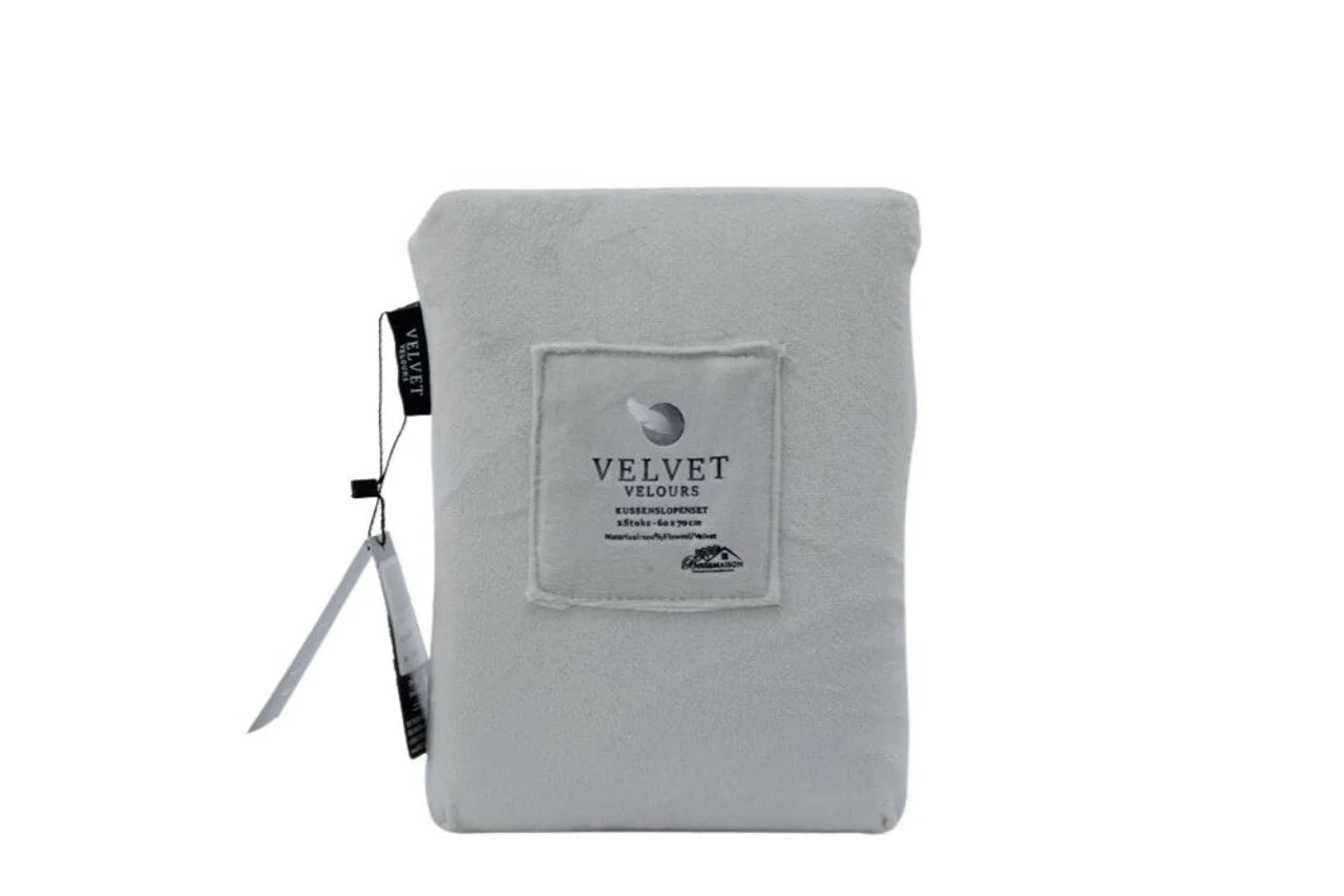 Grijze Fluwelen Kussenslopen - Luxe Velvet Kussenhoezen (12 Kleuren)