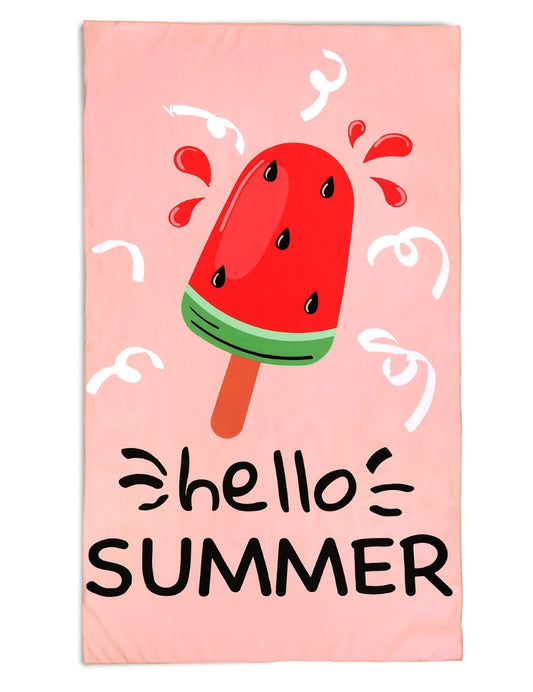 Sandy Beach Strandlaken Hello Summer - 180 x 200 cm - Multikleurig