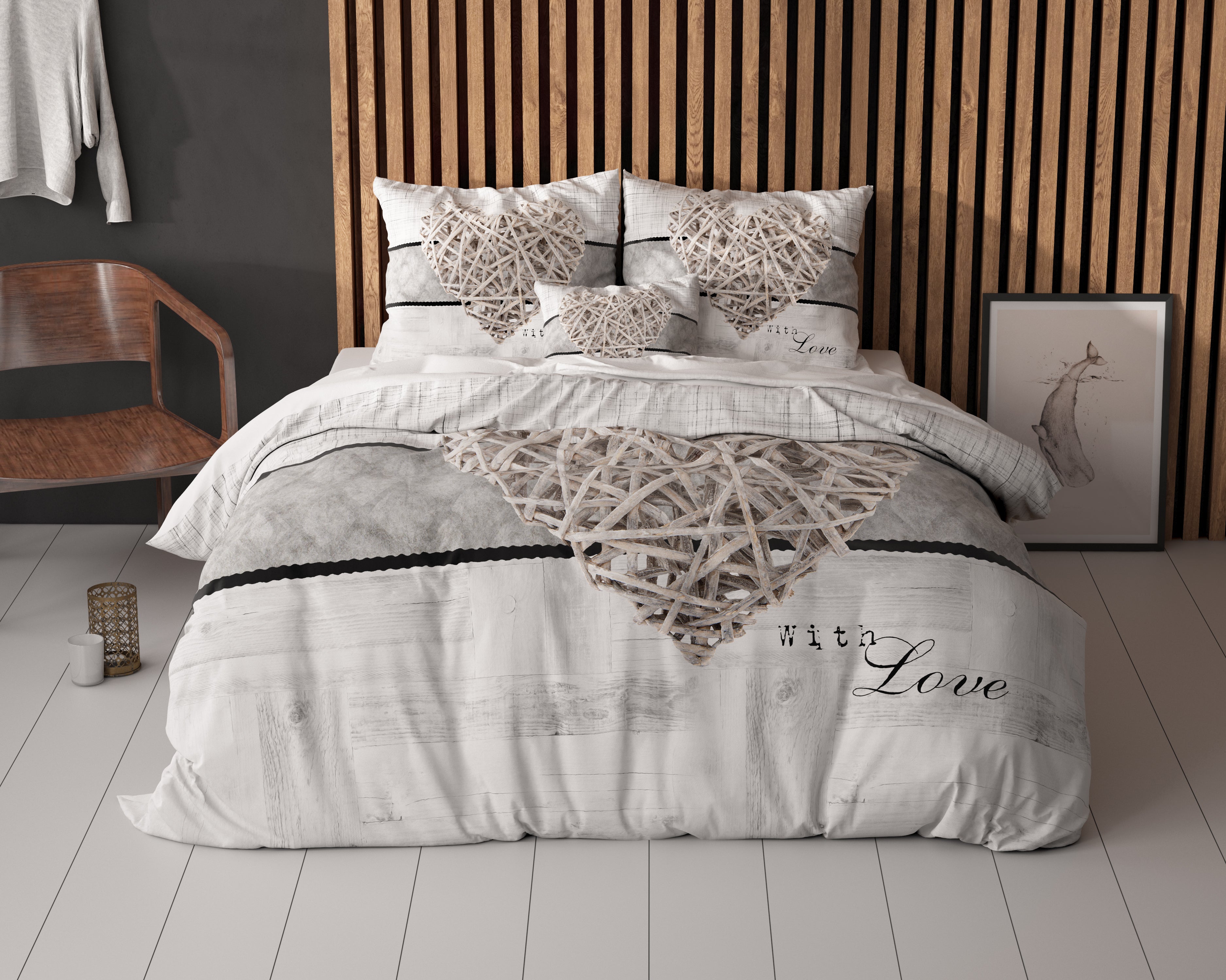 Home Is Heart White Duvet Cover