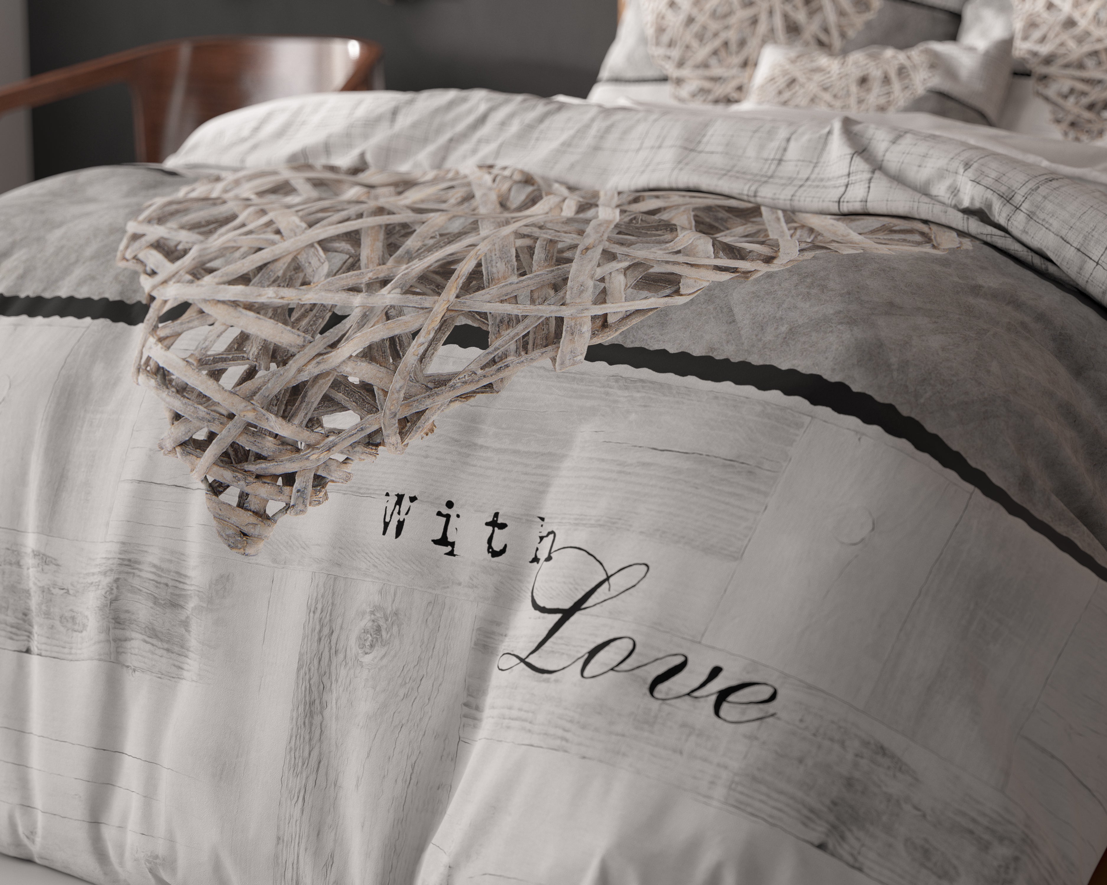 Home Is Heart White Duvet Cover