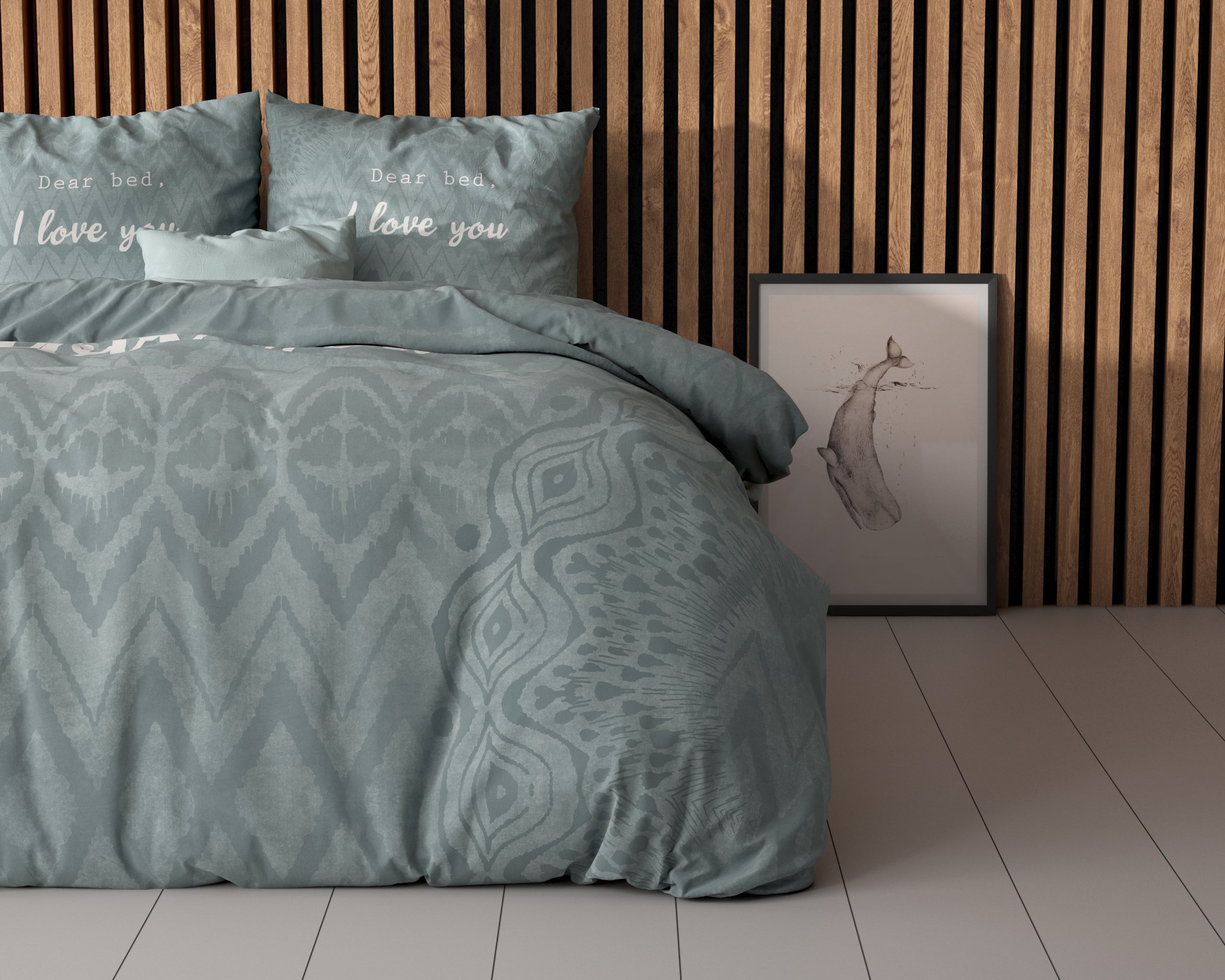 I Love Bed Groen Dekbedovertrek