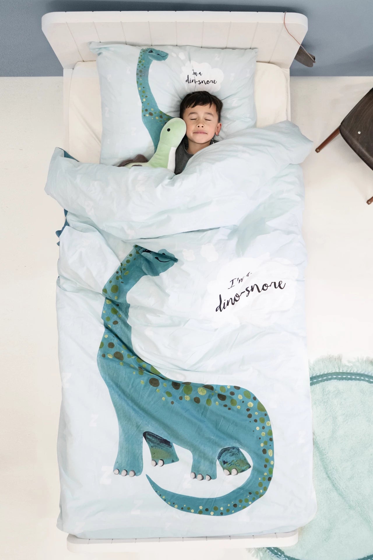 I'm a Dino-Snore Dekbedovertrek Blauw 140 x 200/220
