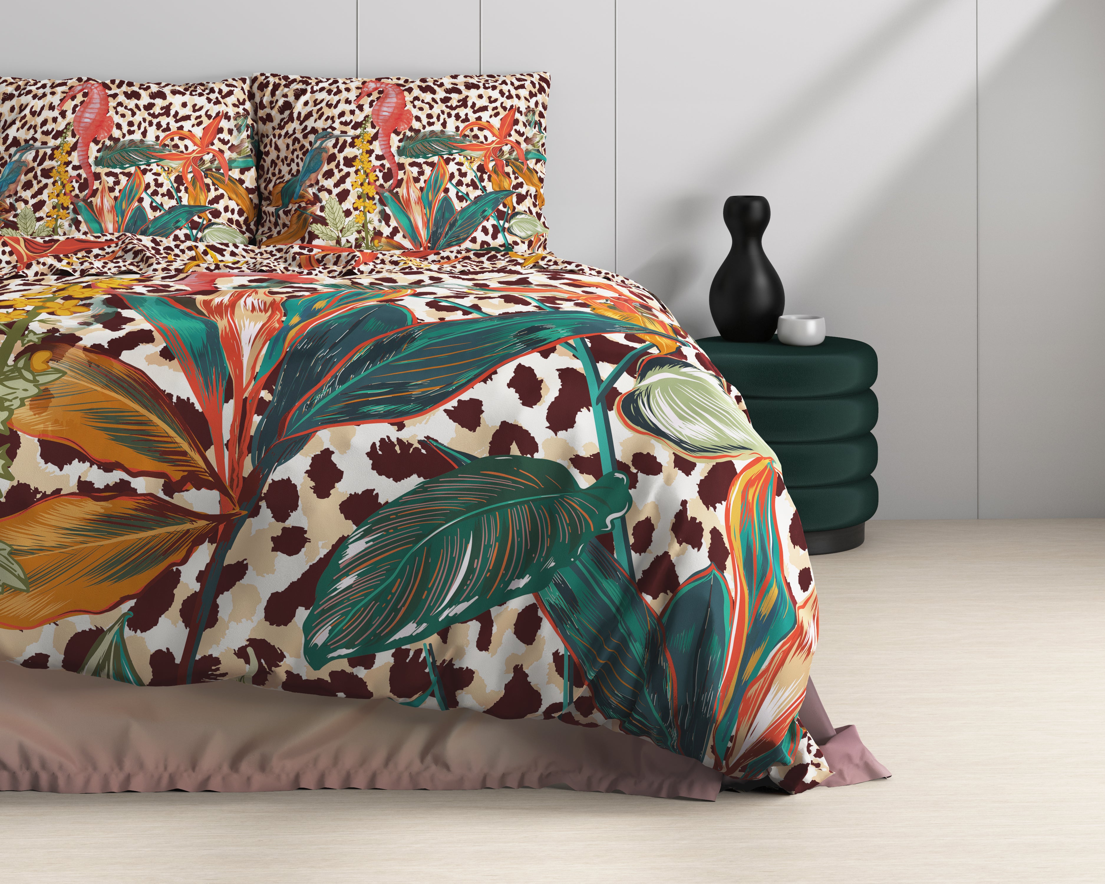 Ida Multi Dekbedovertrek - Luxe Satijn - Hoge kwaliteit - Trendy prints