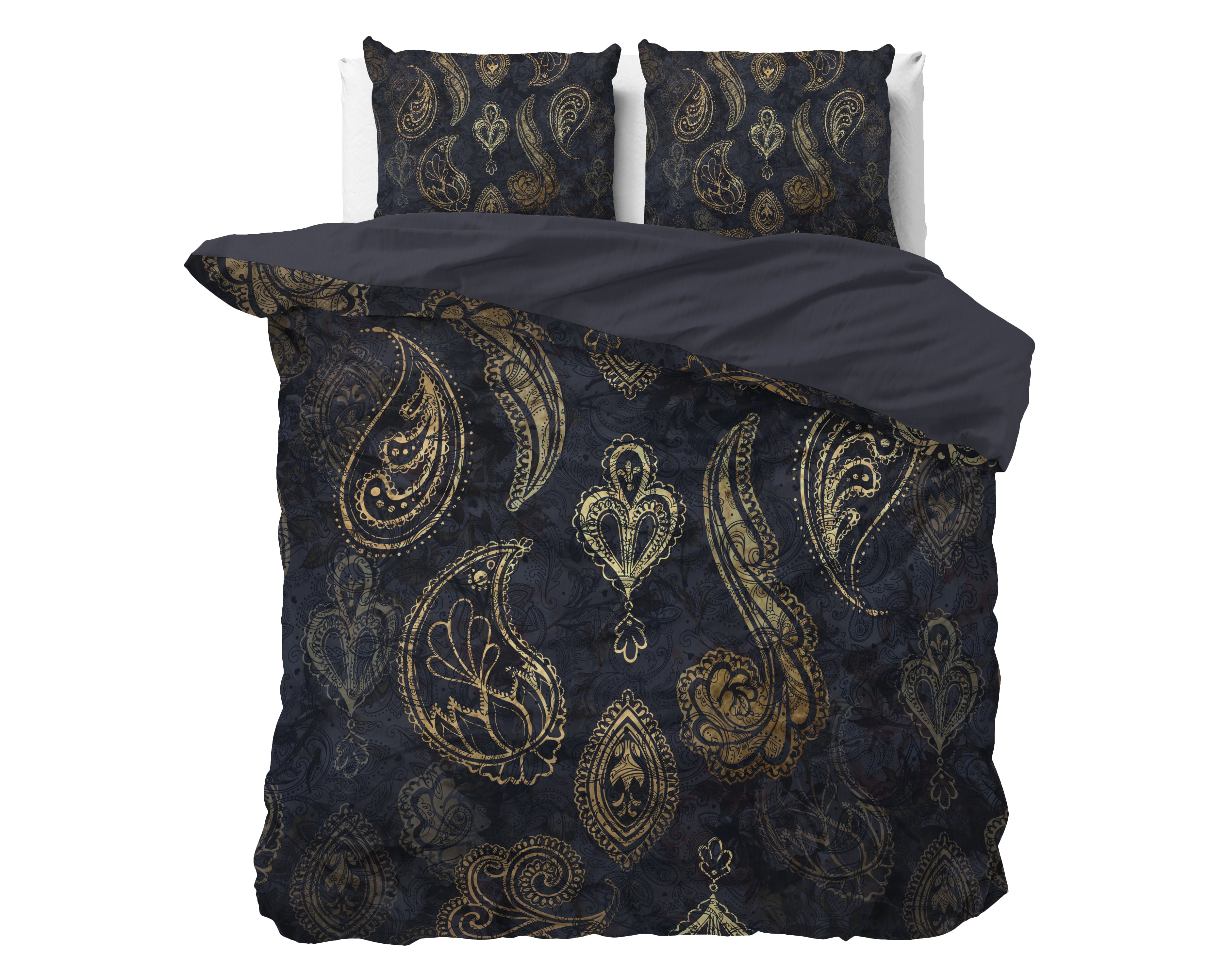 Jaimy Blauw Dekbedovertrek - Luxe Satijn - Hoge kwaliteit - Trendy prints