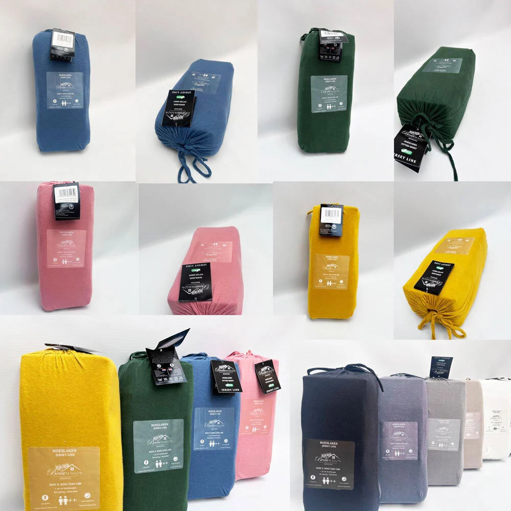 Jersey Hoeslaken 100% Katoen – Jungle Green & Groen – Strijkvrij, Ademend en Perfecte Pasvorm