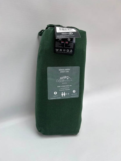 Jersey Hoeslaken 100% Katoen – Jungle Green & Groen – Strijkvrij, Ademend en Perfecte Pasvorm