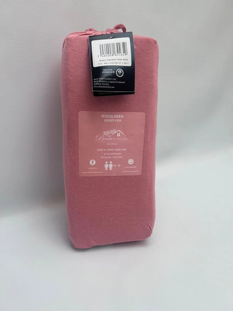Jersey Fitted Sheet Rose Wood | 100% Cotton, Perfect Fit &amp; Breathable