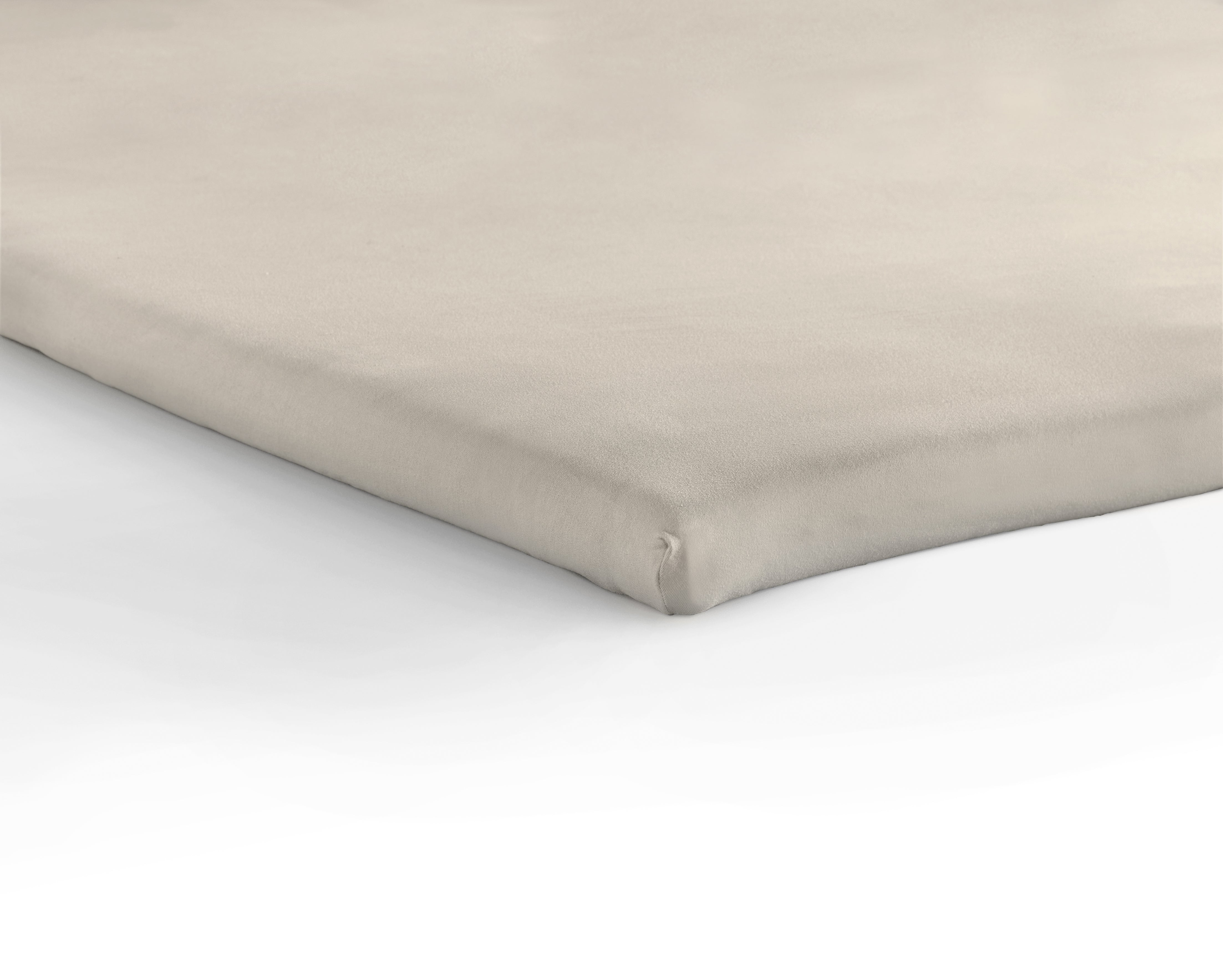 Jersey Topper Fitted Sheet Cream - Wonderfully Soft - Suitable for Box Springs and Mattresses - Stretch Cotton