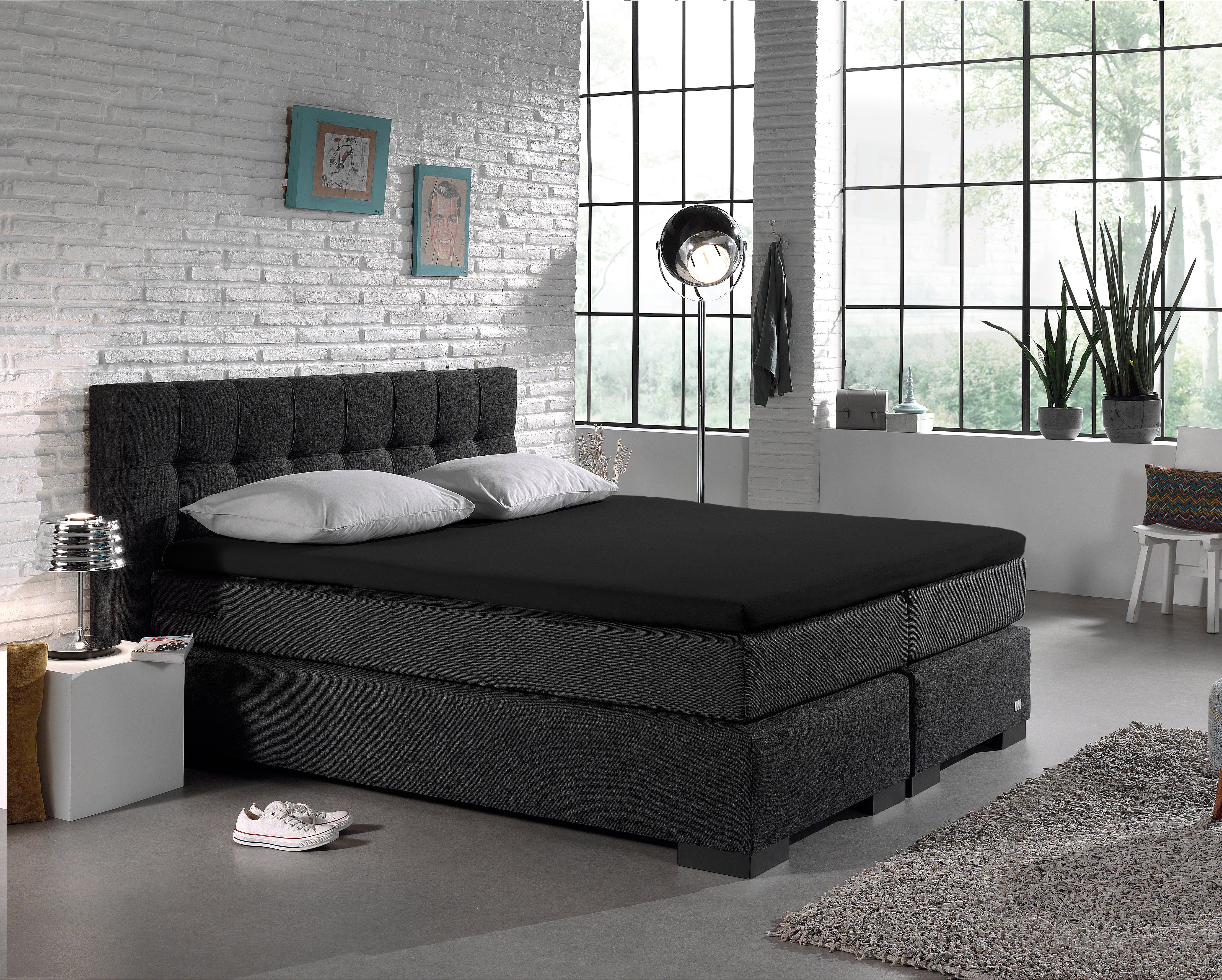 Jersey Topper Fitted Sheet Black - Wonderfully Soft - Suitable for Box Springs and Mattresses - Stretch Cotton