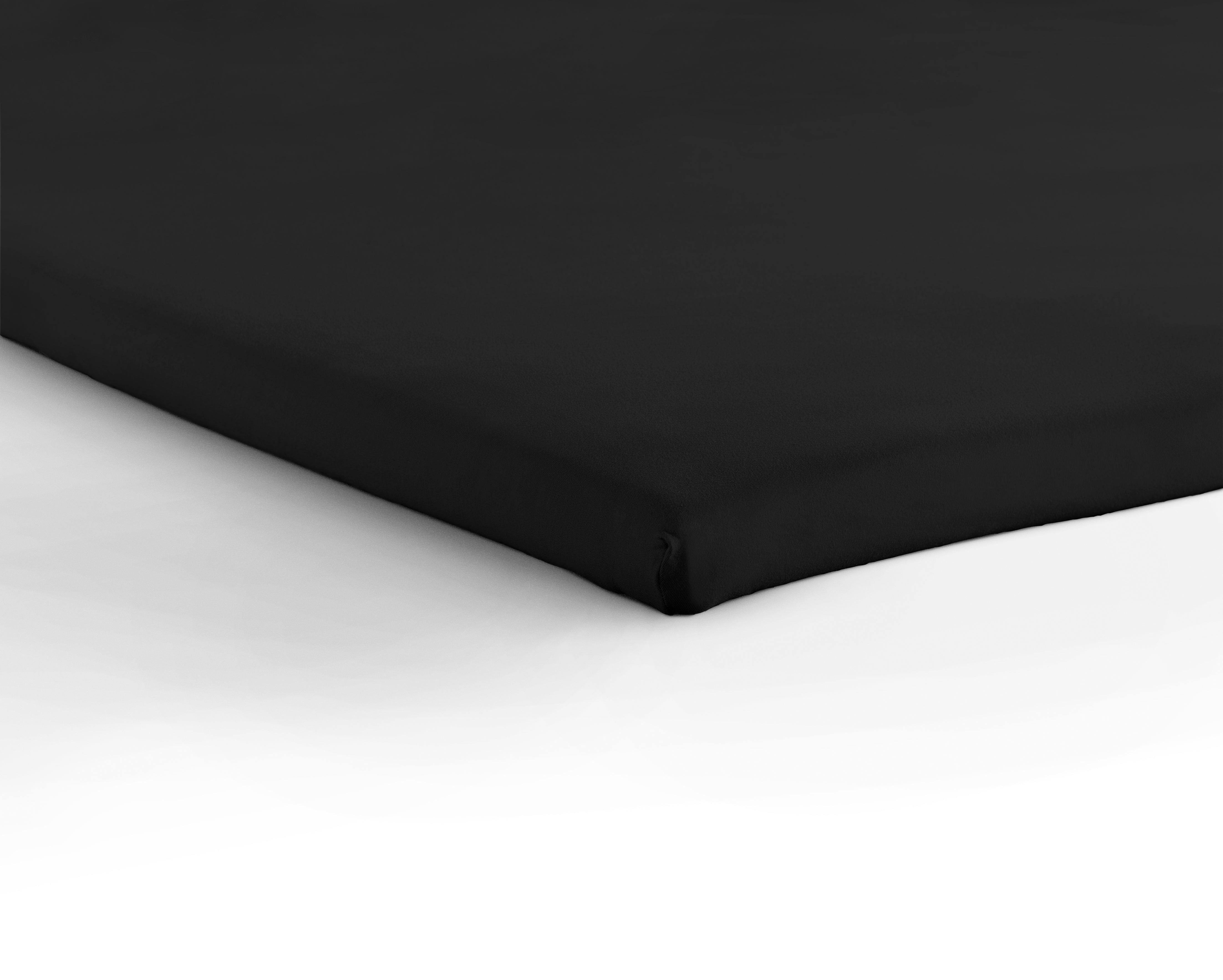 Jersey Topper Fitted Sheet Black - Wonderfully Soft - Suitable for Box Springs and Mattresses - Stretch Cotton