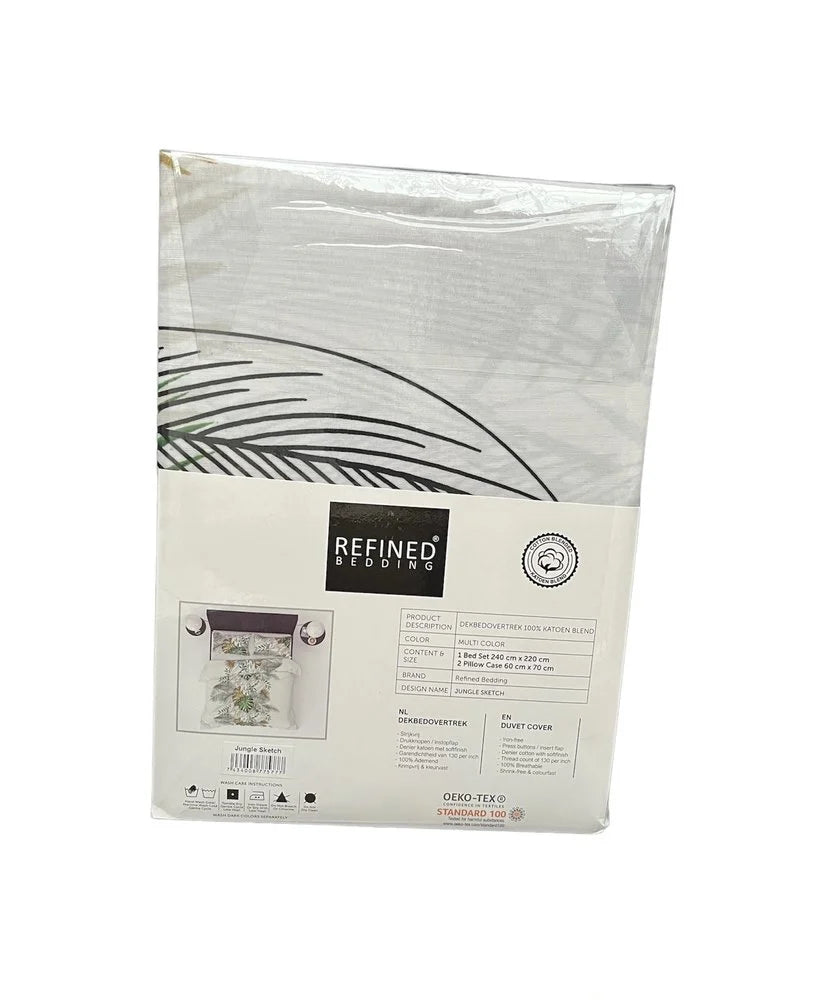 Jungle Sketch Duvet Cover – Botanical Luxury for Stylish Bedrooms