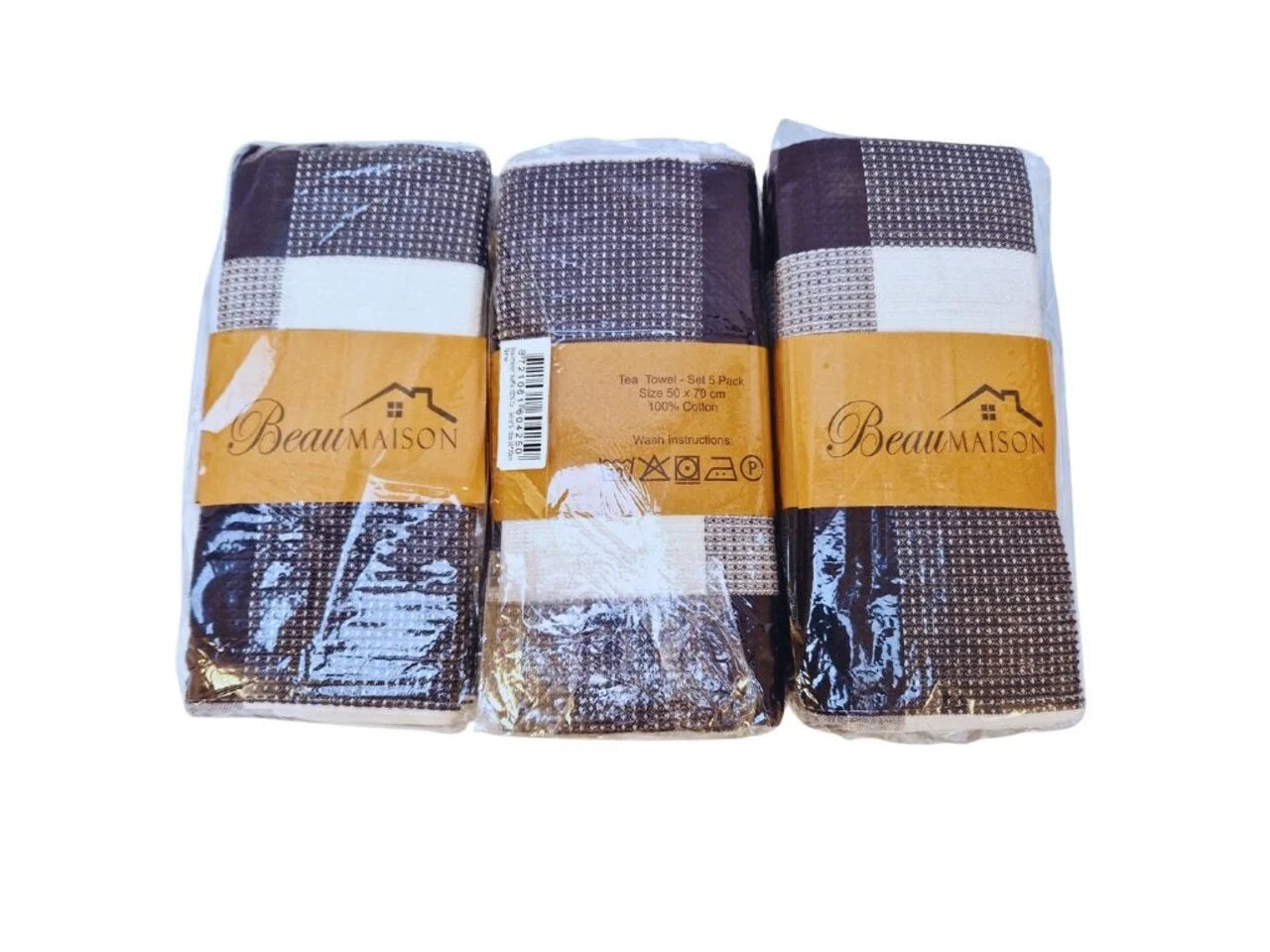 Katoenen Wafel Theedoeken Blauw (Set van 5) – Hoogwaardige en Stijlvolle Keukentextiel