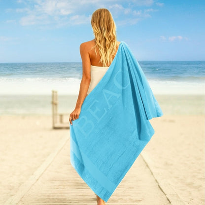 XXL Strandlaken Aqua 100x200 cm – Luxe Sneldrogend Katoenen Beach Towel