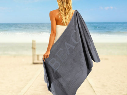 LUCCA strandlaken XXL Beach 100x200 cm antraciet