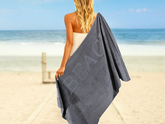 LUCCA strandlaken XXL Beach 100x200 cm antraciet
