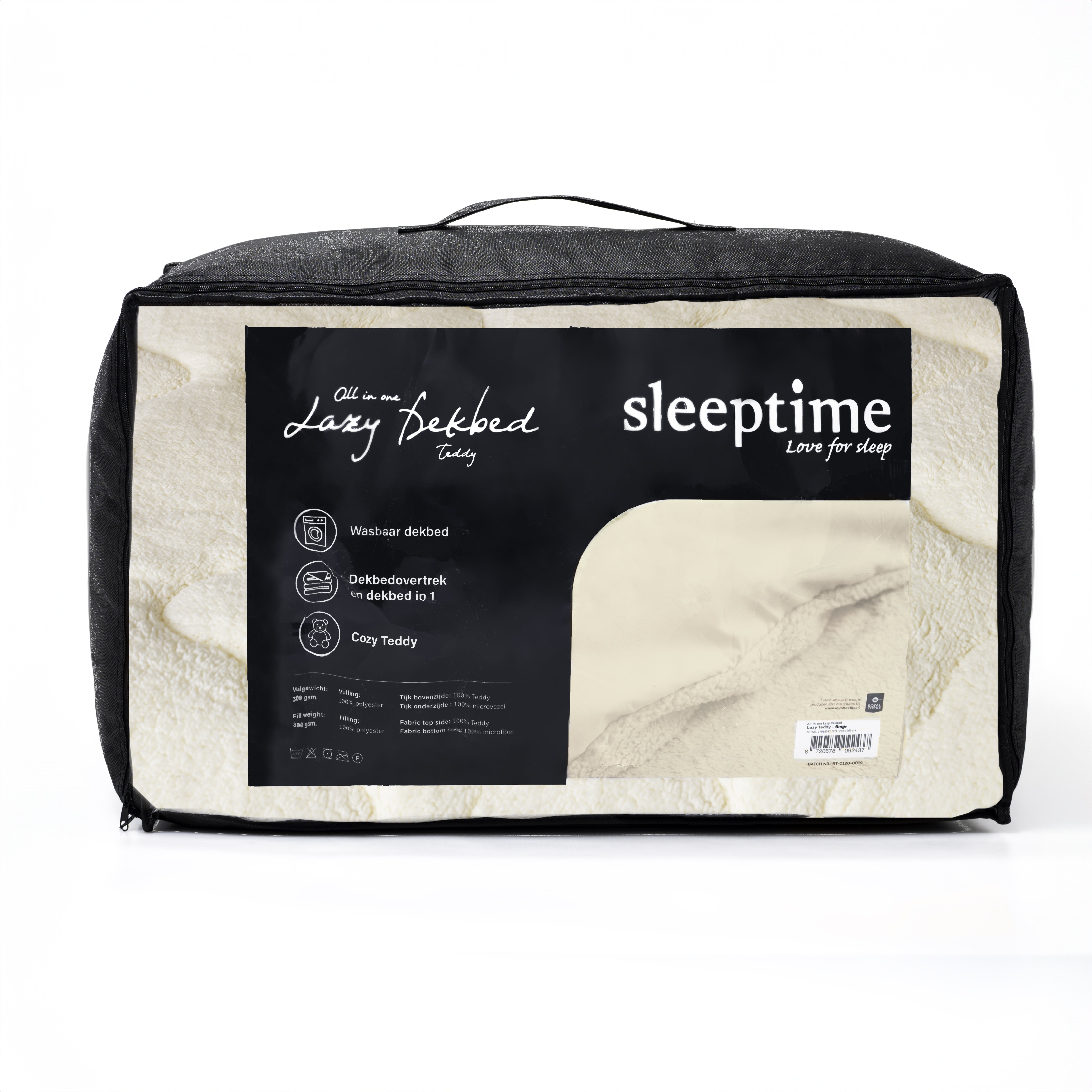 All-in One Lazy Teddy Dekbed Creme - Dekbed voor het hele jaar