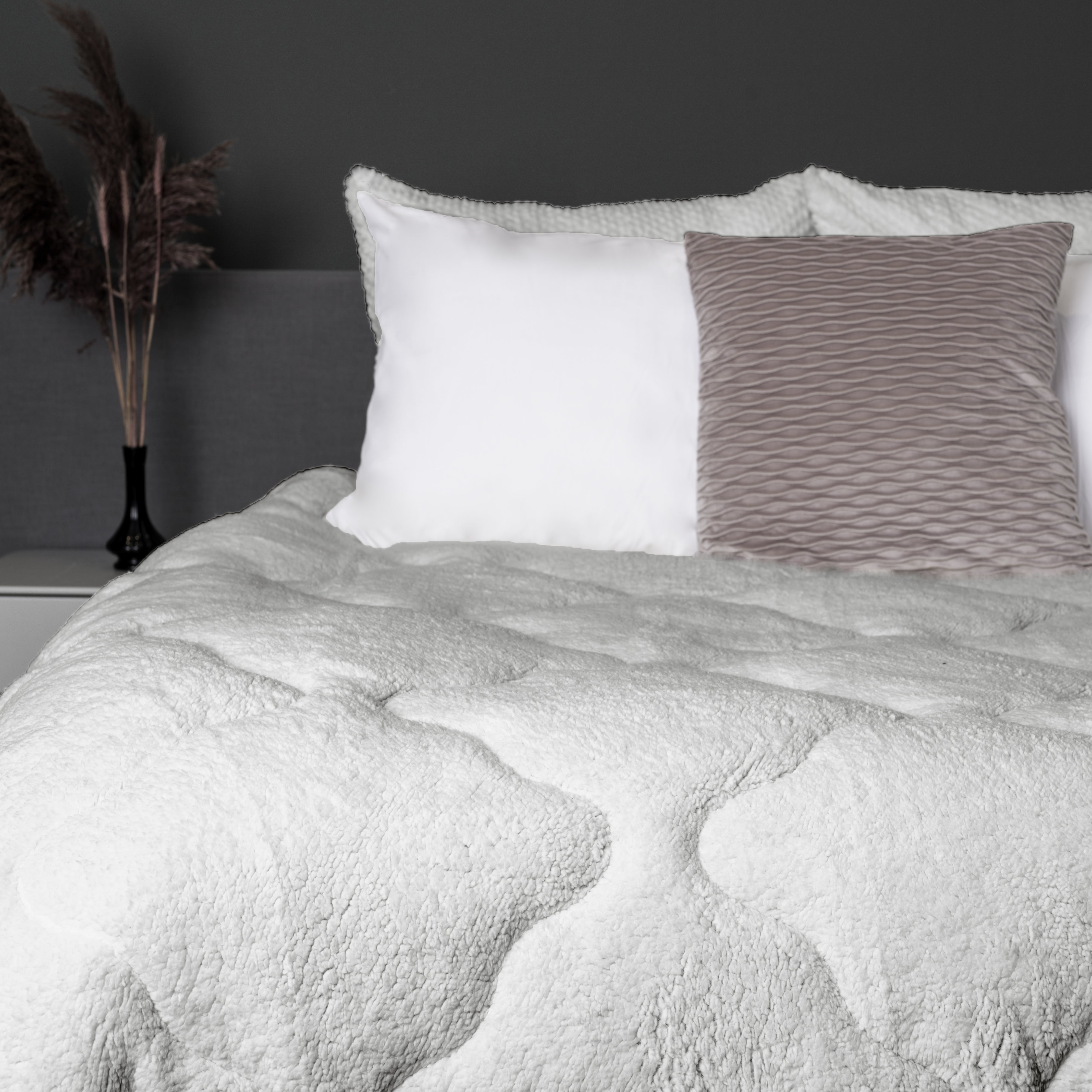 All-in One Lazy Teddy Dekbed Grijs - Dekbed voor het hele jaar