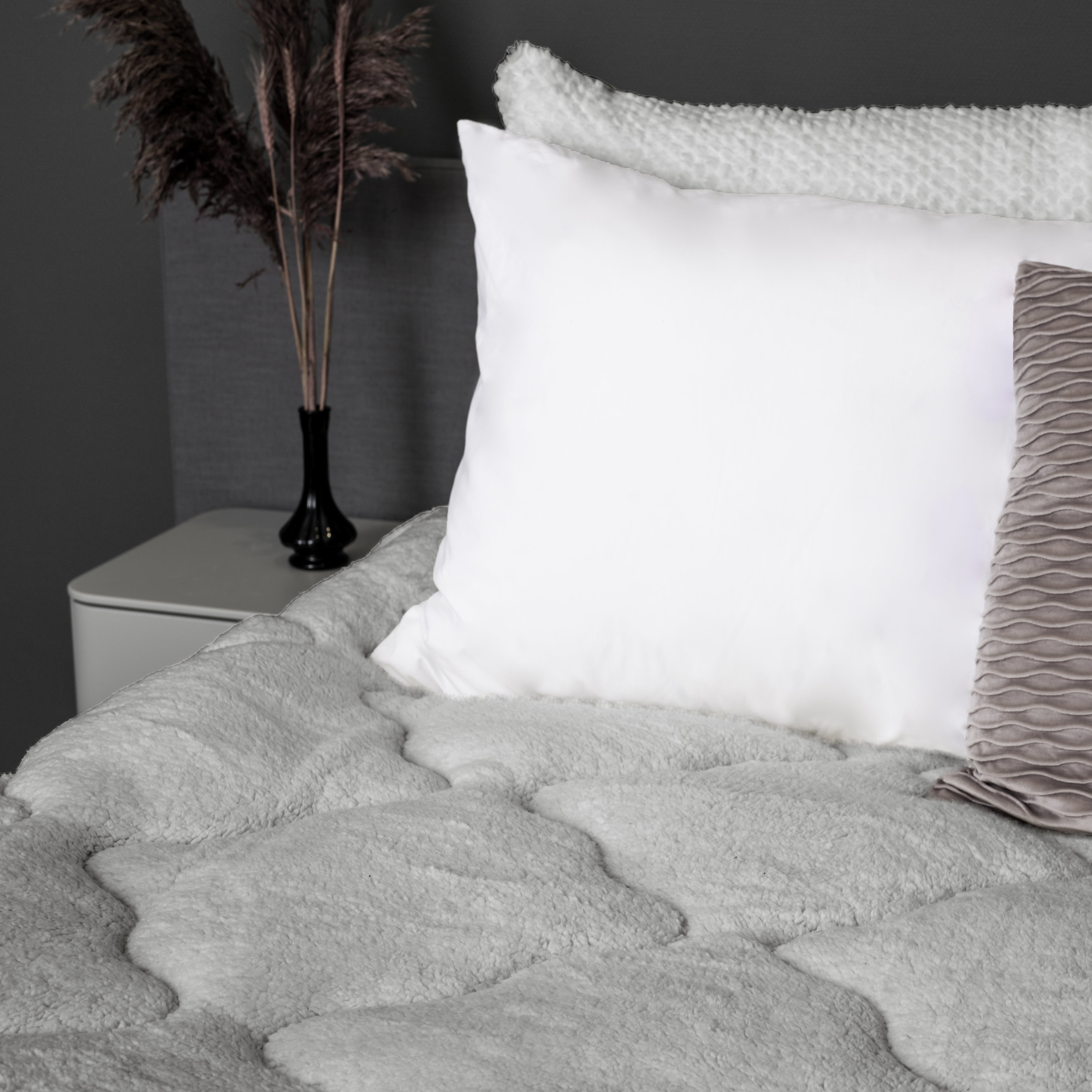 All-in One Lazy Teddy Dekbed Grijs - Dekbed voor het hele jaar