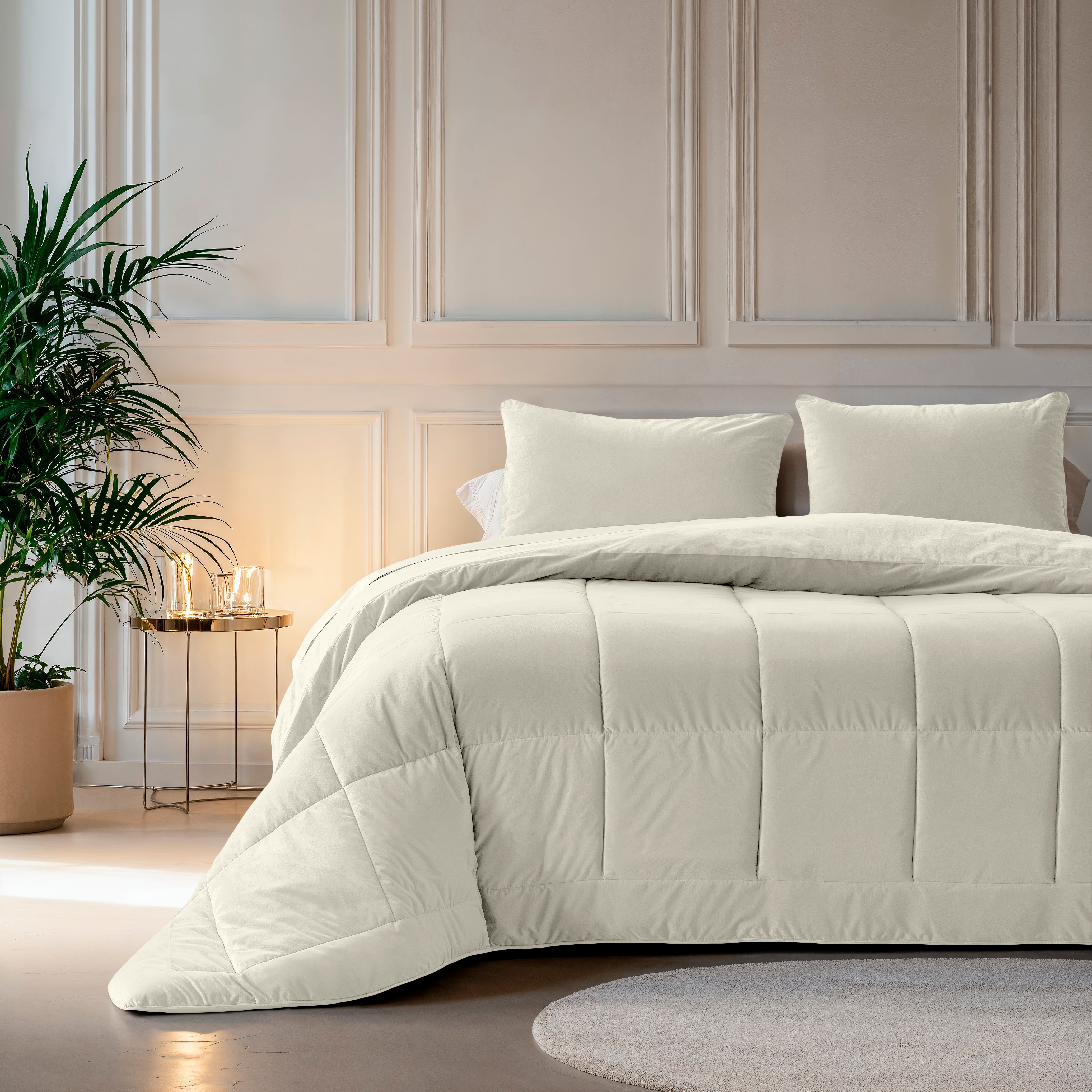 All-in One Lazy Velvet Dekbed Créme - Dekbed voor het hele jaar