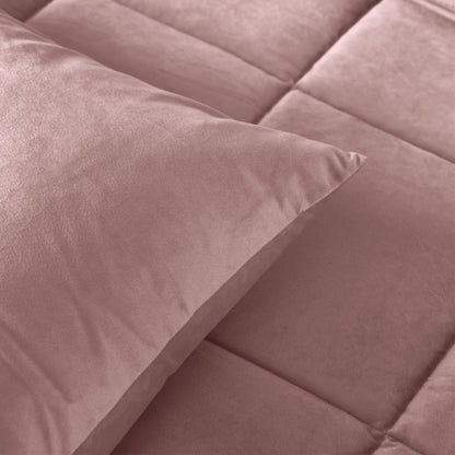 Lazy Velvet Dekbed Oud Roze - Dekbed en overtrek in 1 - Velvet chique uitstraling - Wasbaar