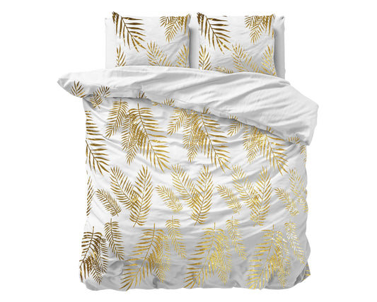 Leaves Dekbedovertrek Wit - Luxe Design - Super zacht geweven - Luxe verpakt