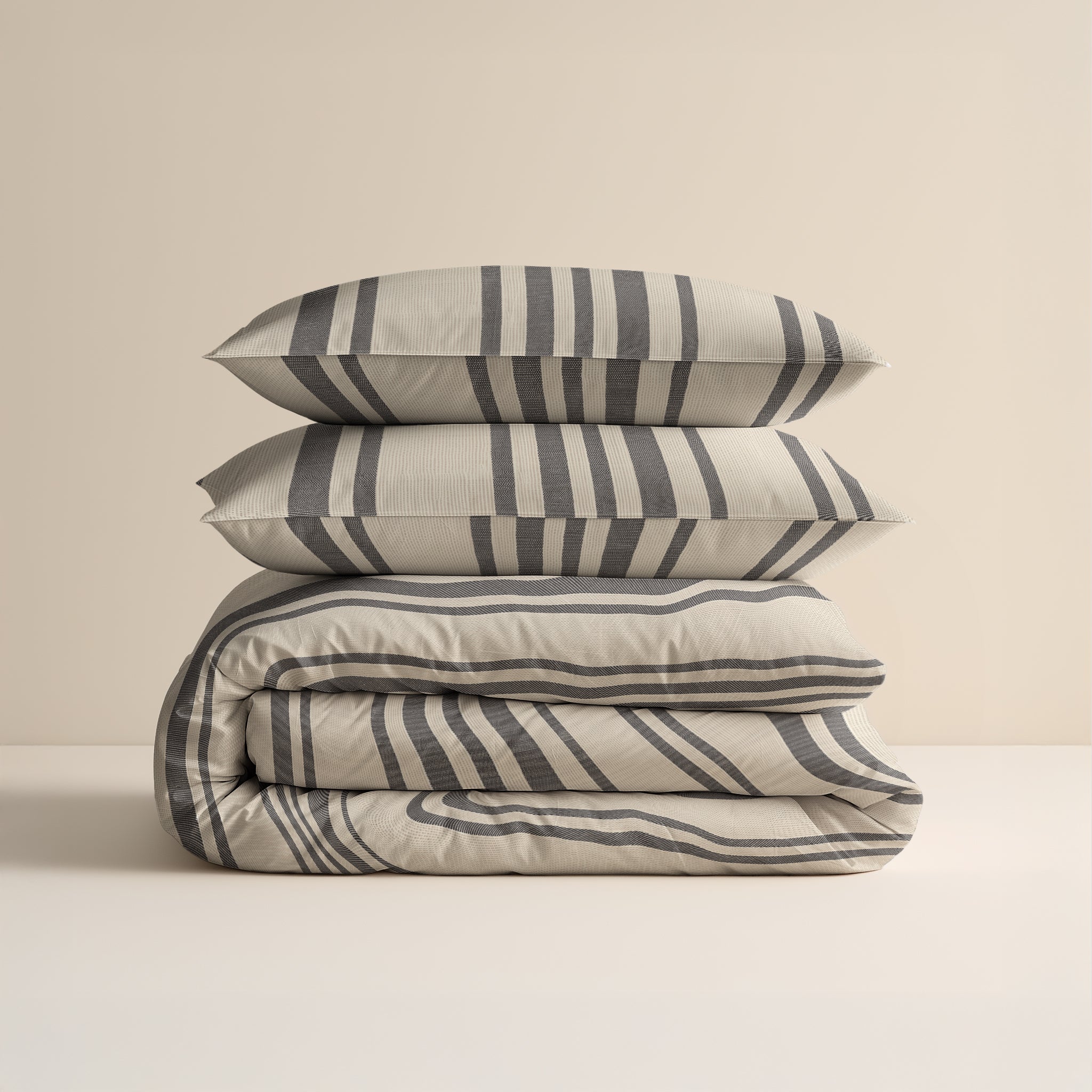 Linear Linen Zand Dekbedovertrek