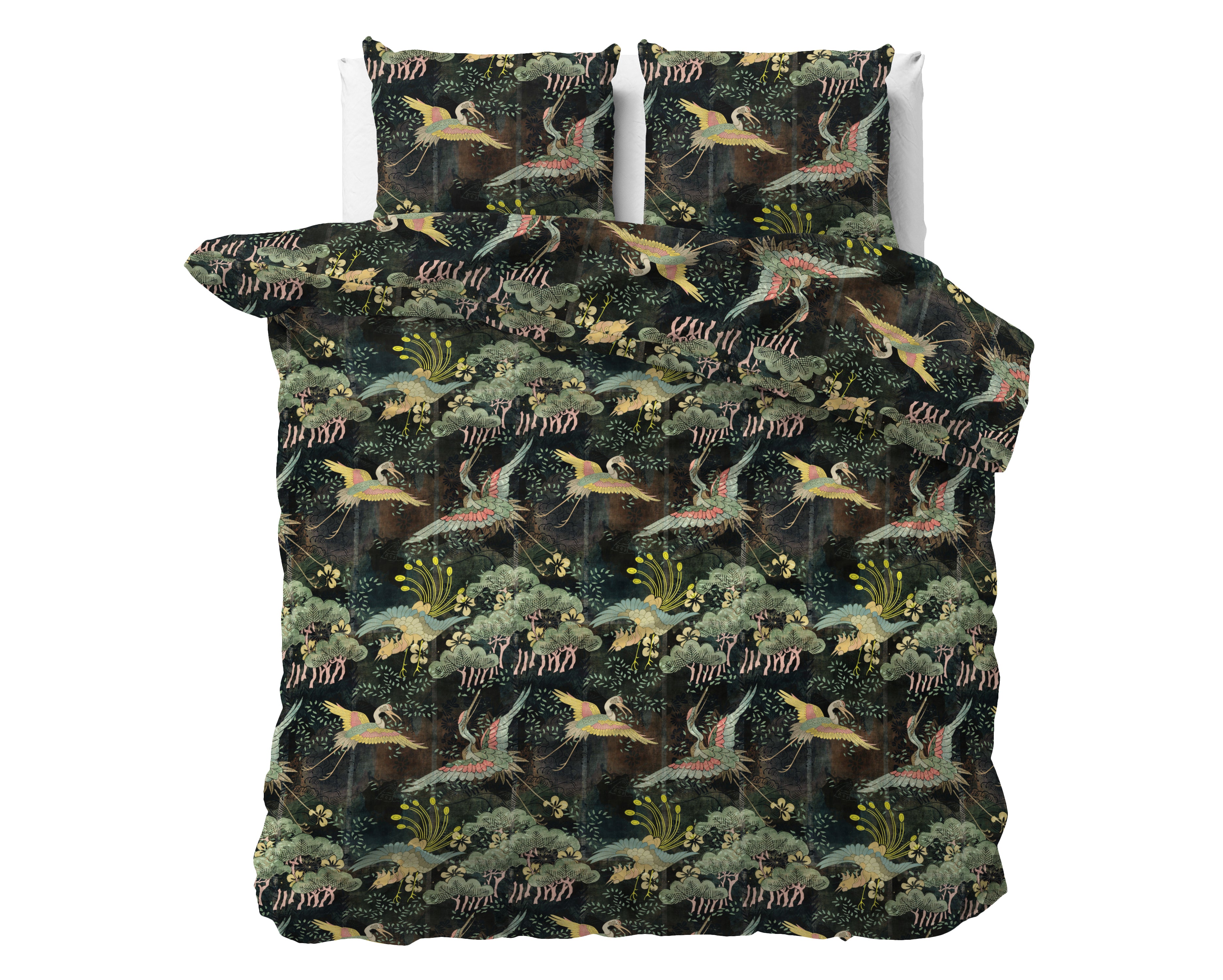 Lisette Groen Dekbedovertrek - Luxe Satijn - Hoge kwaliteit - Trendy prints