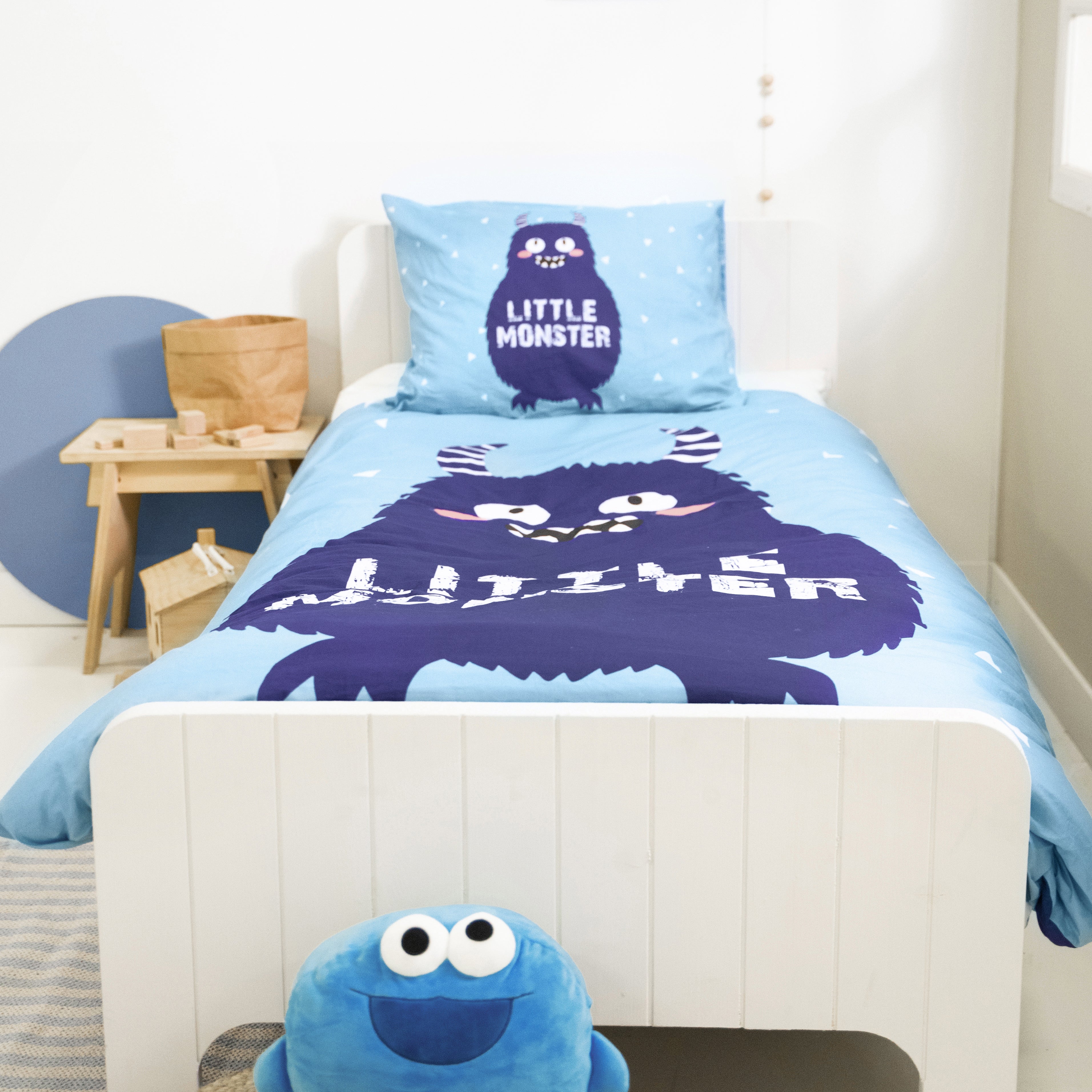 Little Monster Dekbedovertrek Blauw