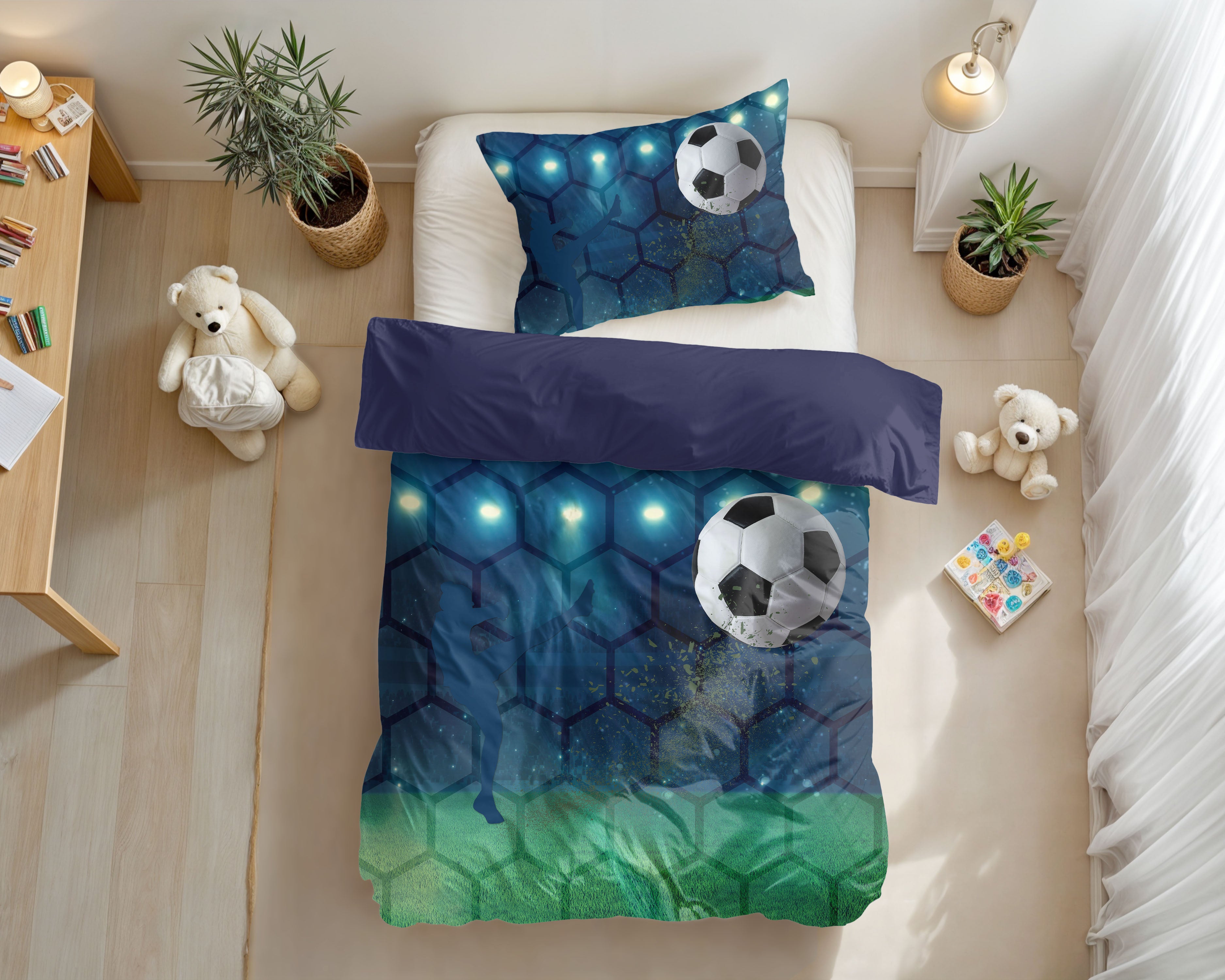 Live Football Dekbedovertrek Blauw 140 x 200/220