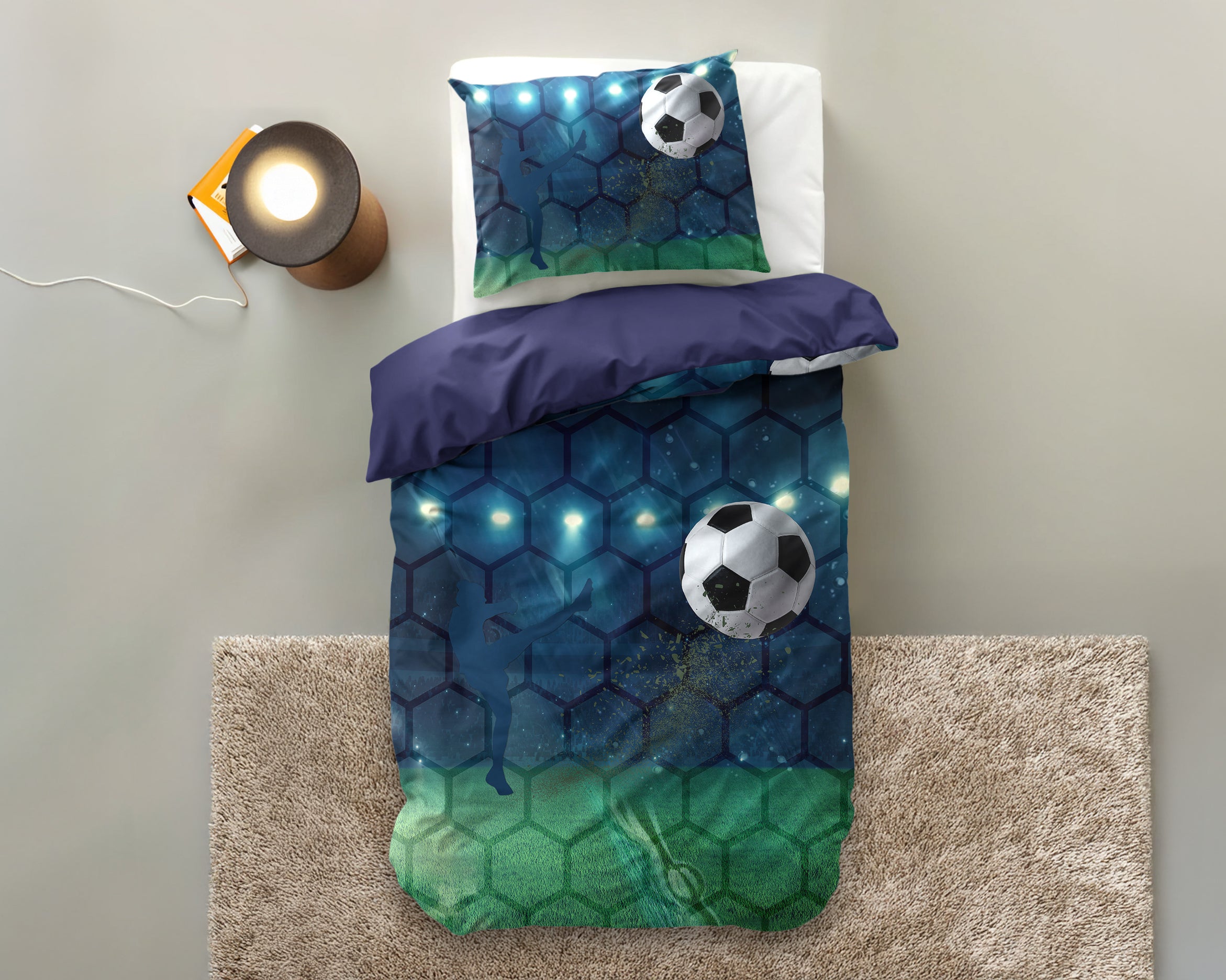 Live Football Dekbedovertrek Blauw 140 x 200/220