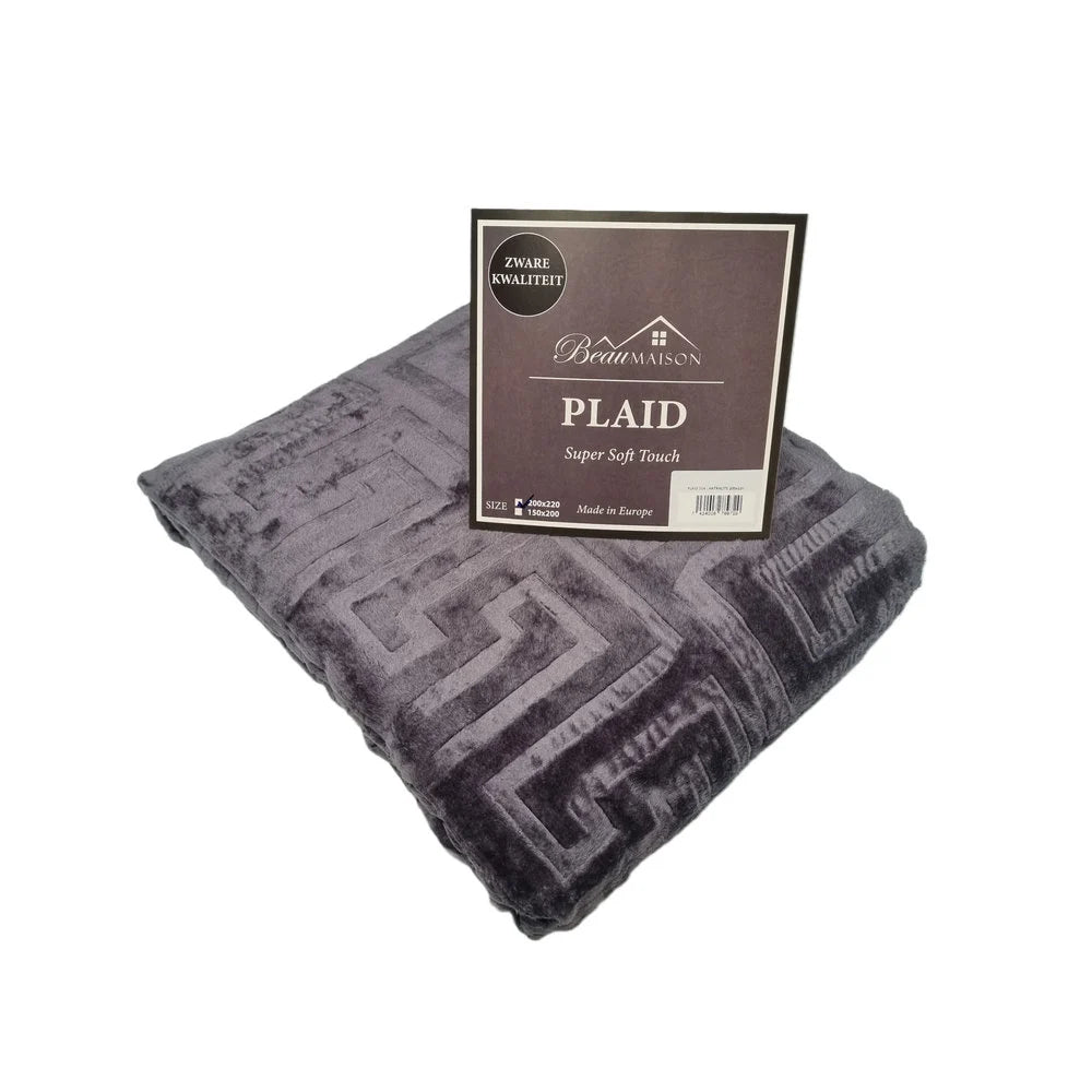 Luxe Dubbeldikke Plaid Antraciet – Warm, Stevig & Stijlvol