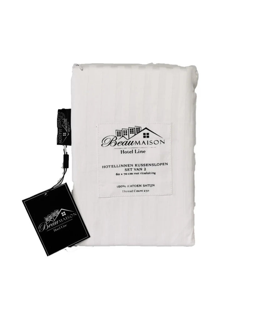 Luxe Katoen Satijnen Kussenslopen - Hotel Line (60x70 cm) - Set van 2