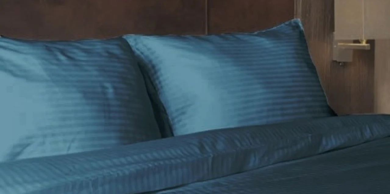 Luxe Katoen Satijnen Kussenslopen Blauw - Hotelkwaliteit 60x70cm | Set van 2
