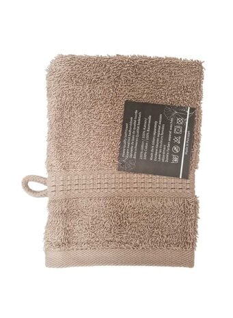 Luxe Taupe Washandjes 100% Katoen – Set van 5 – Hotelkwaliteit & Sneldrogend