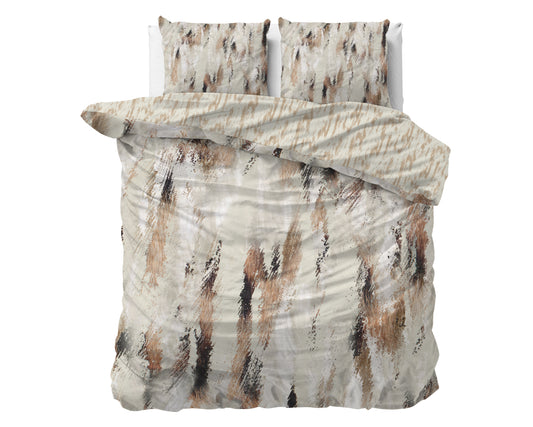 Malvina Nude Dekbedovertrek - Luxe Satijn - Hoge kwaliteit - Trendy prints