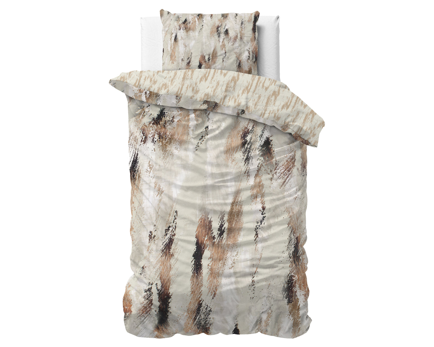 Malvina Nude Dekbedovertrek - Luxe Satijn - Hoge kwaliteit - Trendy prints
