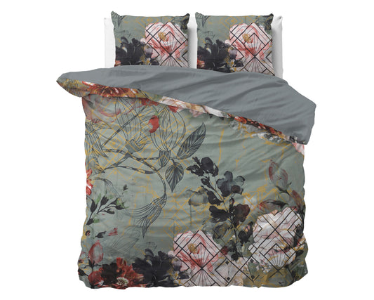 Marble Art Deco Groen Dekbedovertrek - Ademend katoen - Trendy designs - Met drukknopen
