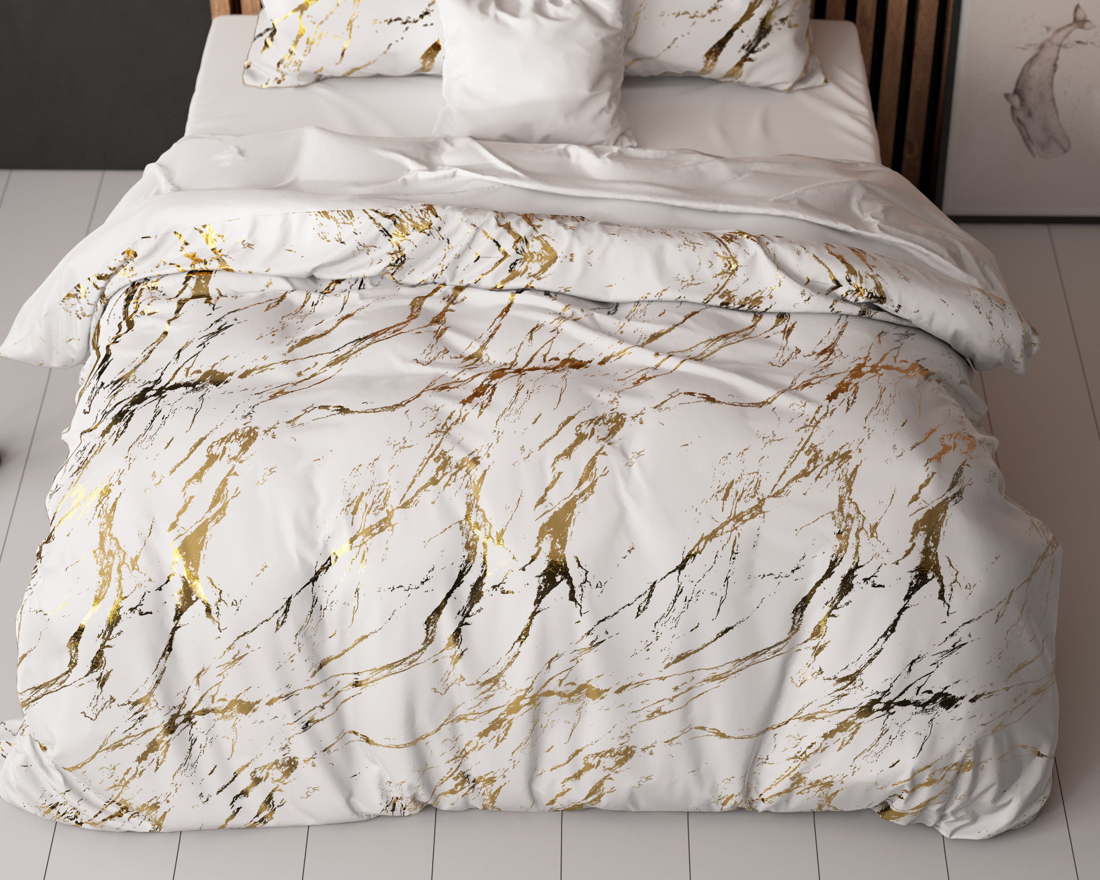 Marble Dekbedovertrek Wit - Luxe Design - Super zacht geweven - Luxe verpakt