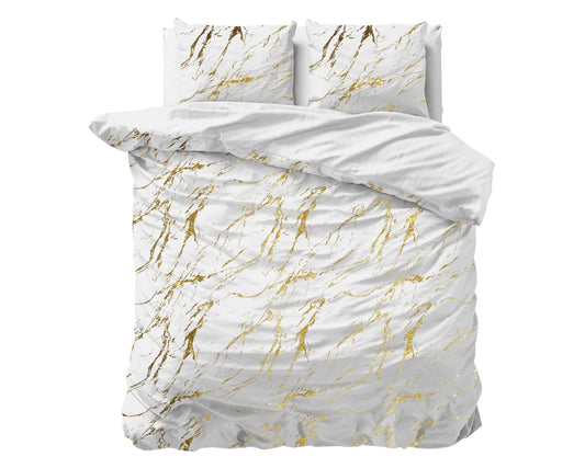 Marble Dekbedovertrek Wit - Luxe Design - Super zacht geweven - Luxe verpakt