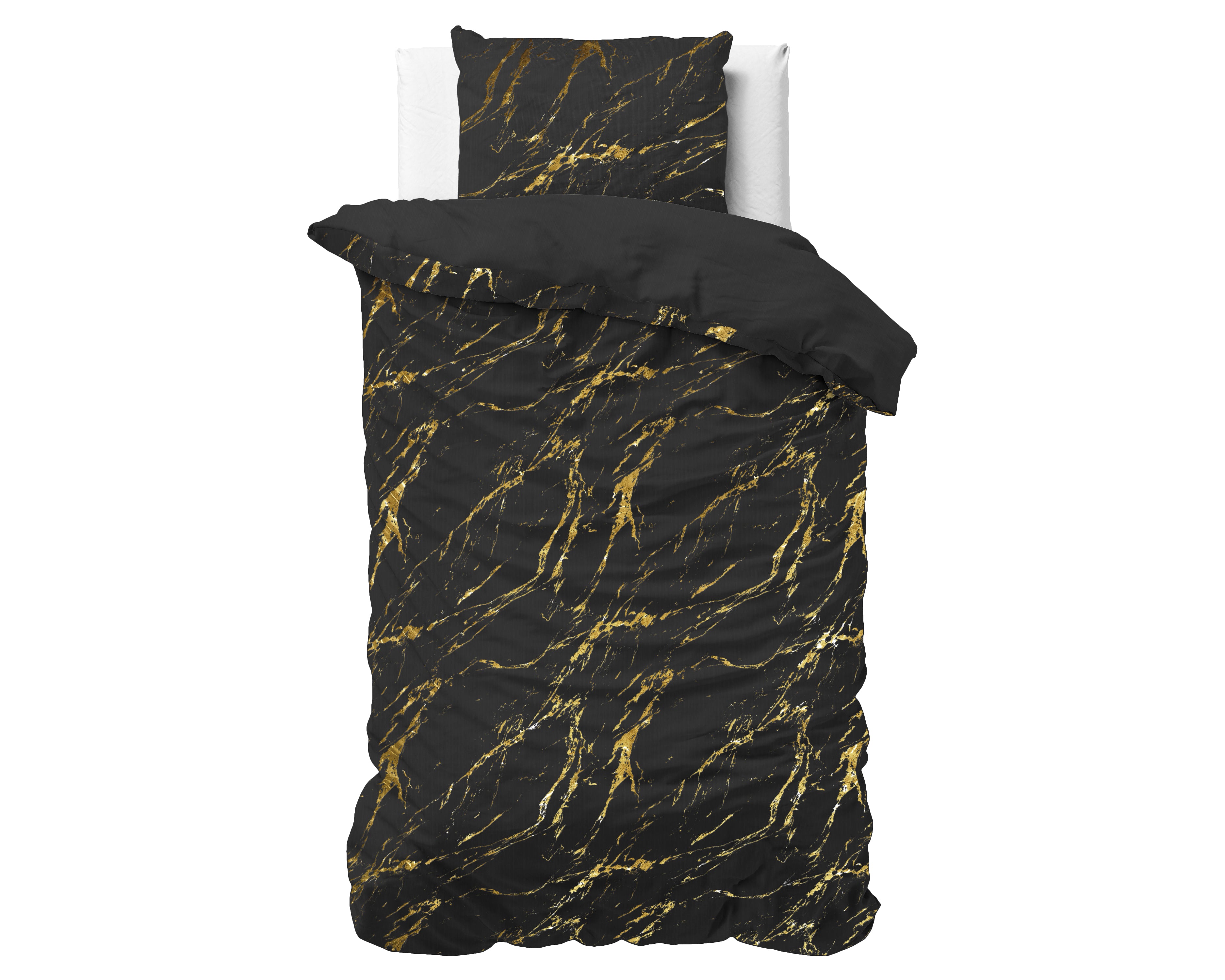 Marble Dekbedovertrek Zwart - Luxe Design - Super zacht geweven - Luxe verpakt