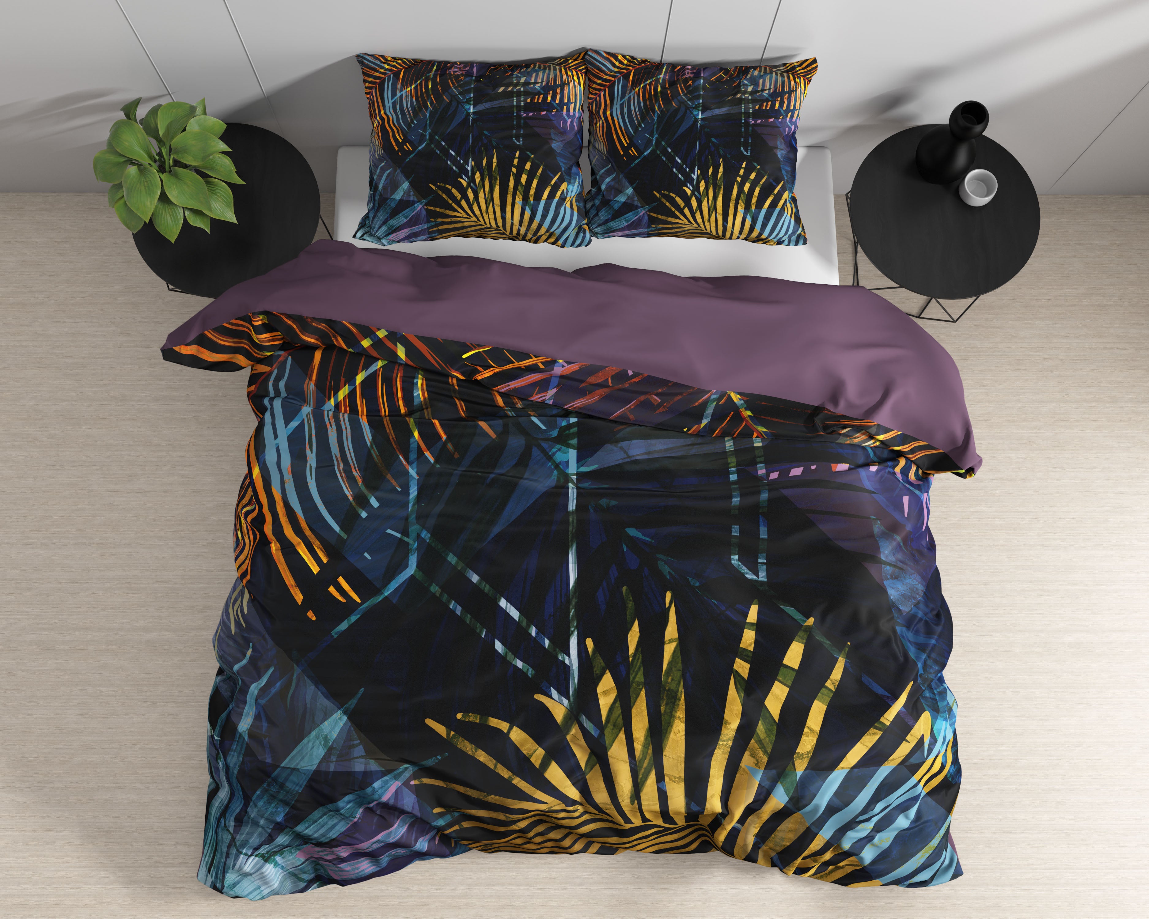 Marina Navy Dekbedovertrek - Luxe Satijn - Hoge kwaliteit - Trendy prints