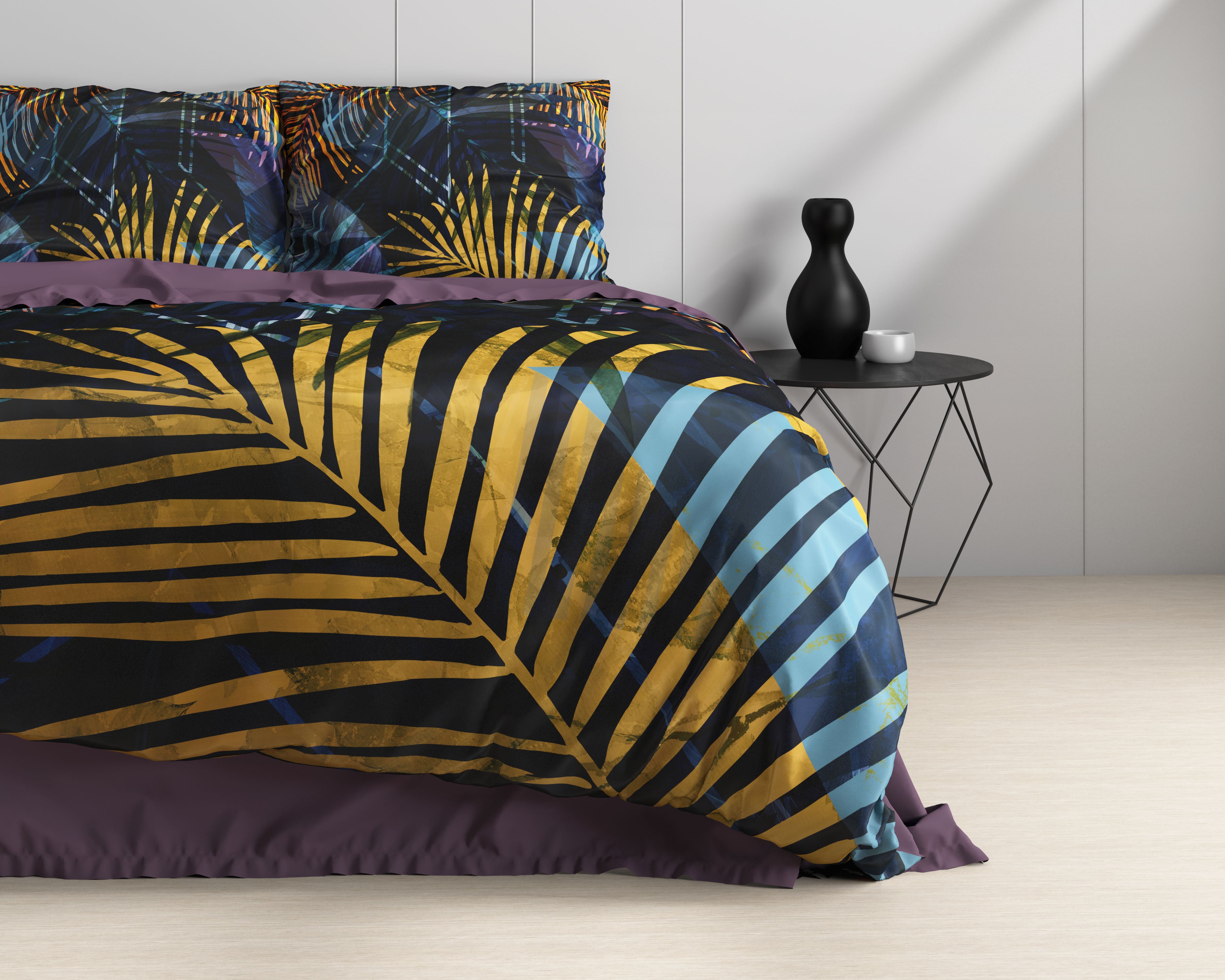Marina Navy Dekbedovertrek - Luxe Satijn - Hoge kwaliteit - Trendy prints